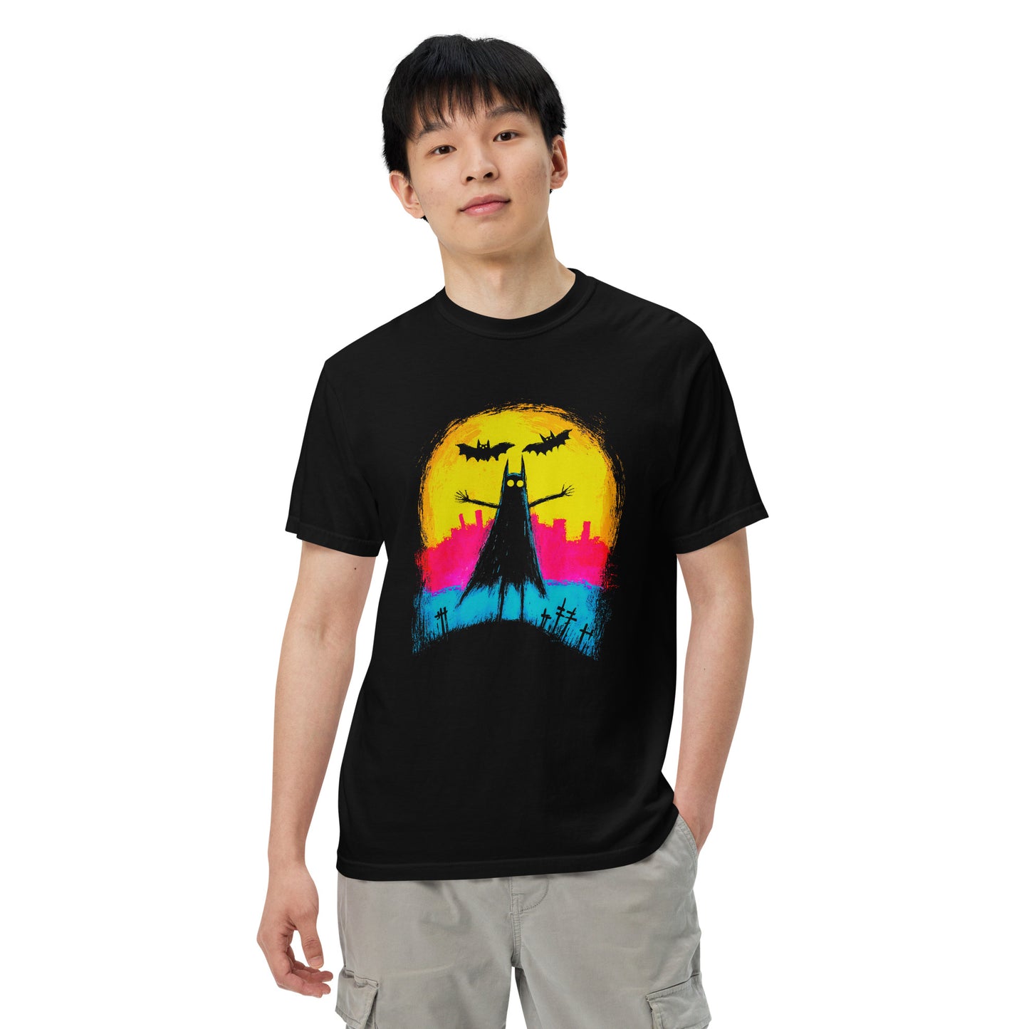 Halloween-Kollektion 2024 - No. 35 - Schweres textilgefärbtes Unisex-T-Shirt - in 3 Farben