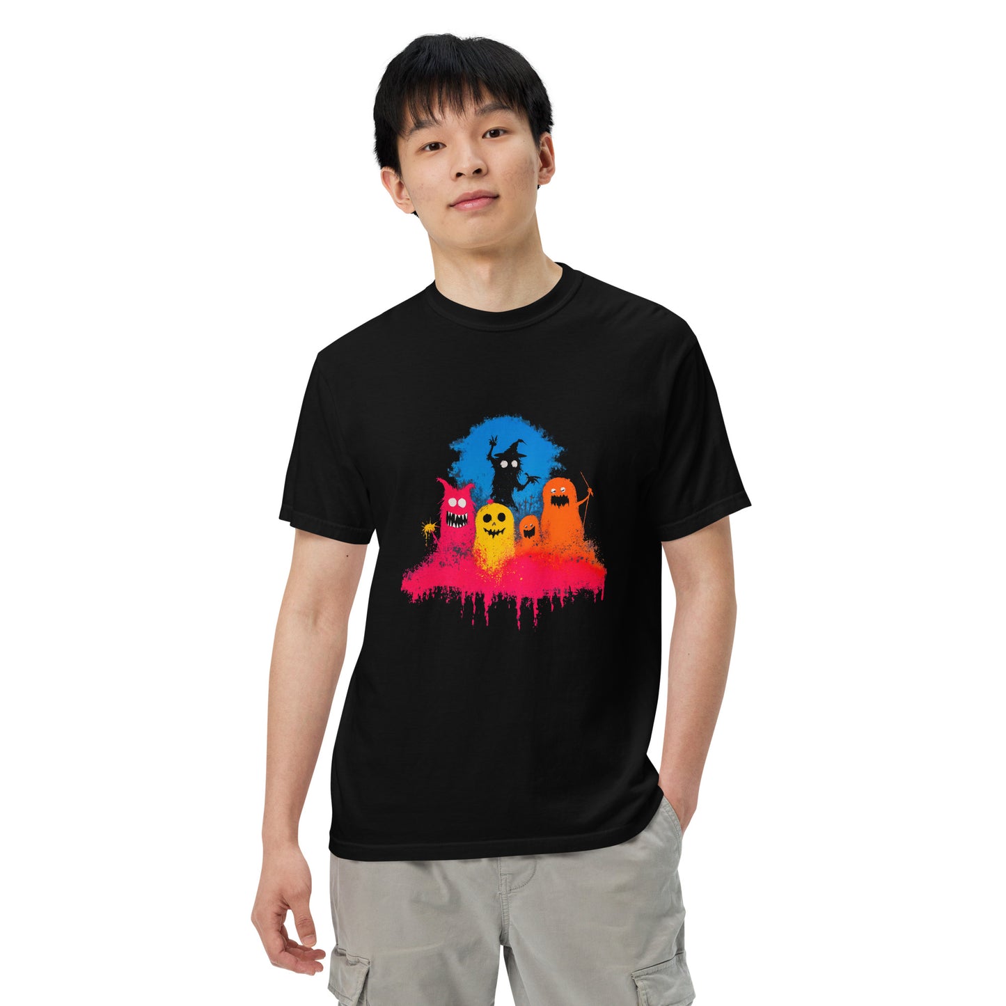 Halloween-Kollektion 2024 - No. 38 - Schweres textilgefärbtes Unisex-T-Shirt - in 3 Farben