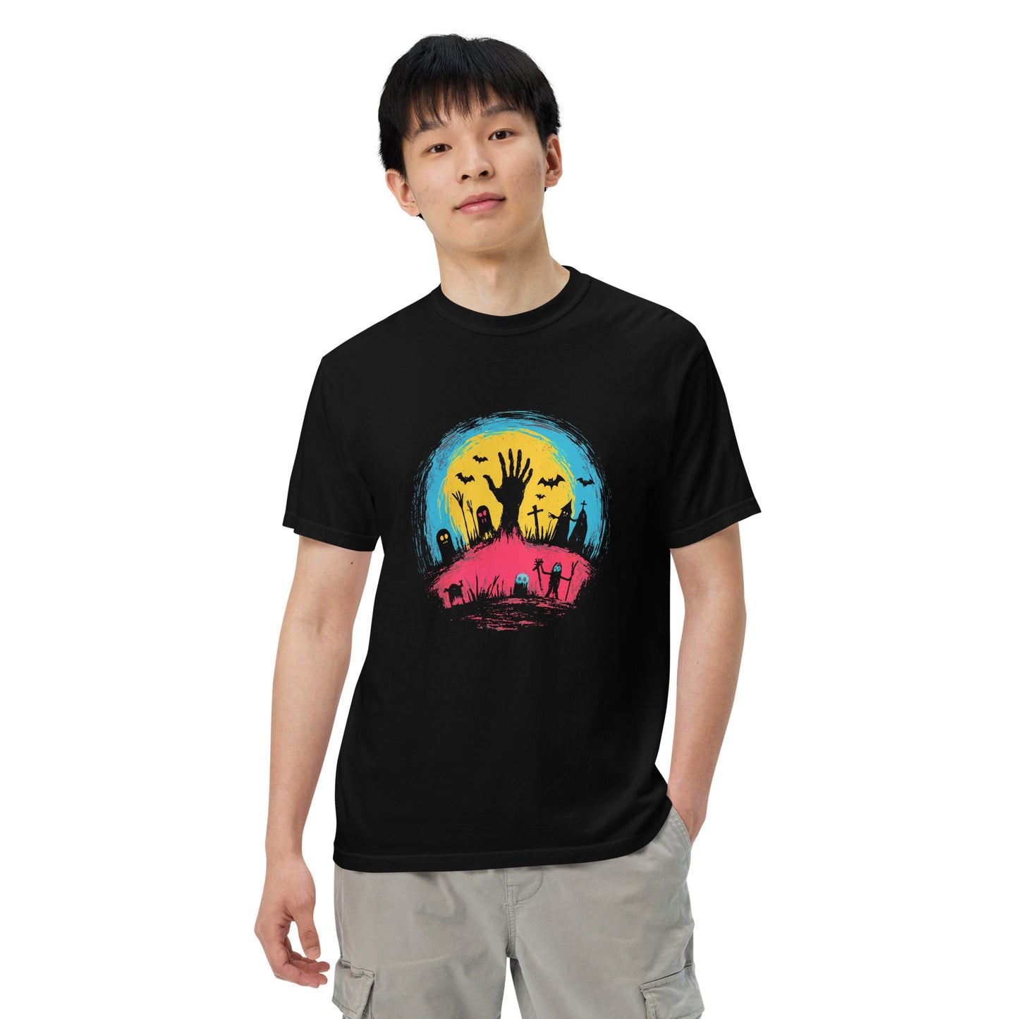 Halloween-Kollektion 2024 - No. 14 - Schweres textilgefärbtes Unisex-T-Shirt - in 3 Farben