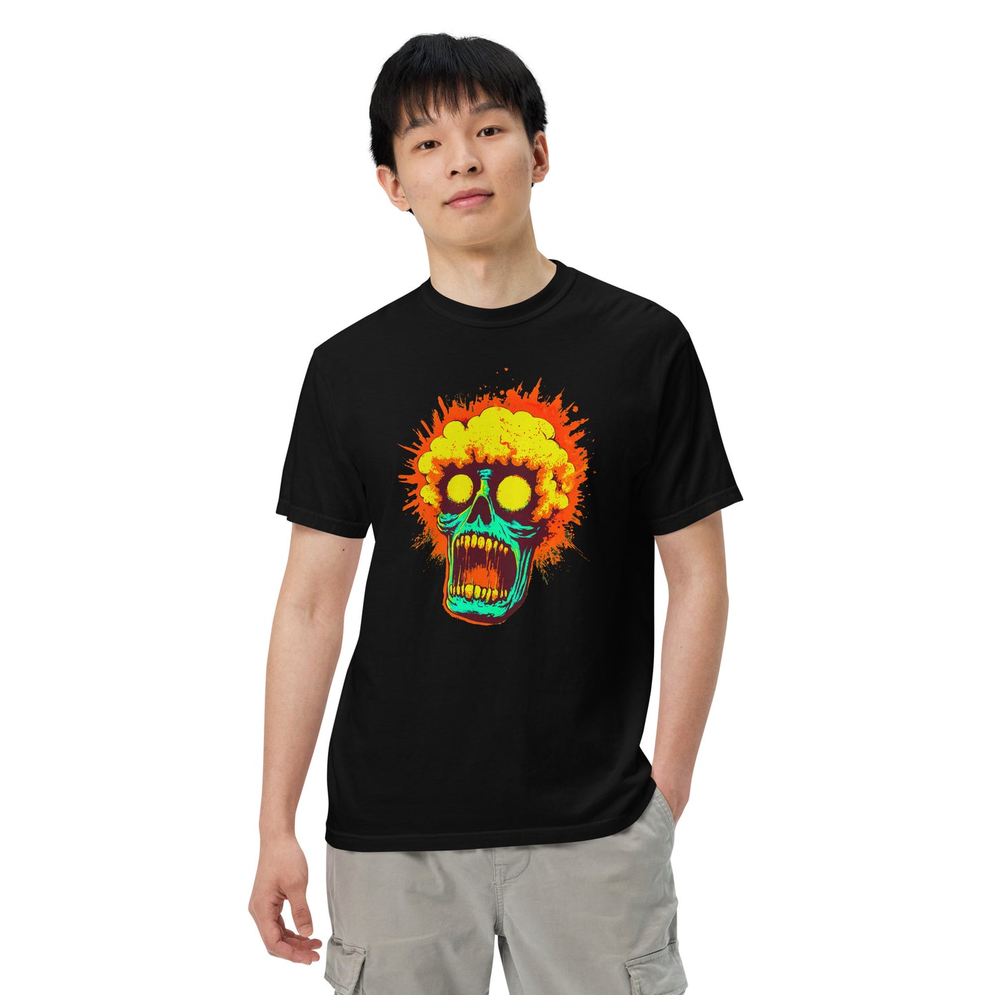 NEON Halloween-Kollektion 2024 - No. 01 - Schweres textilgefärbtes Unisex-T-Shirt - in 4 Farben