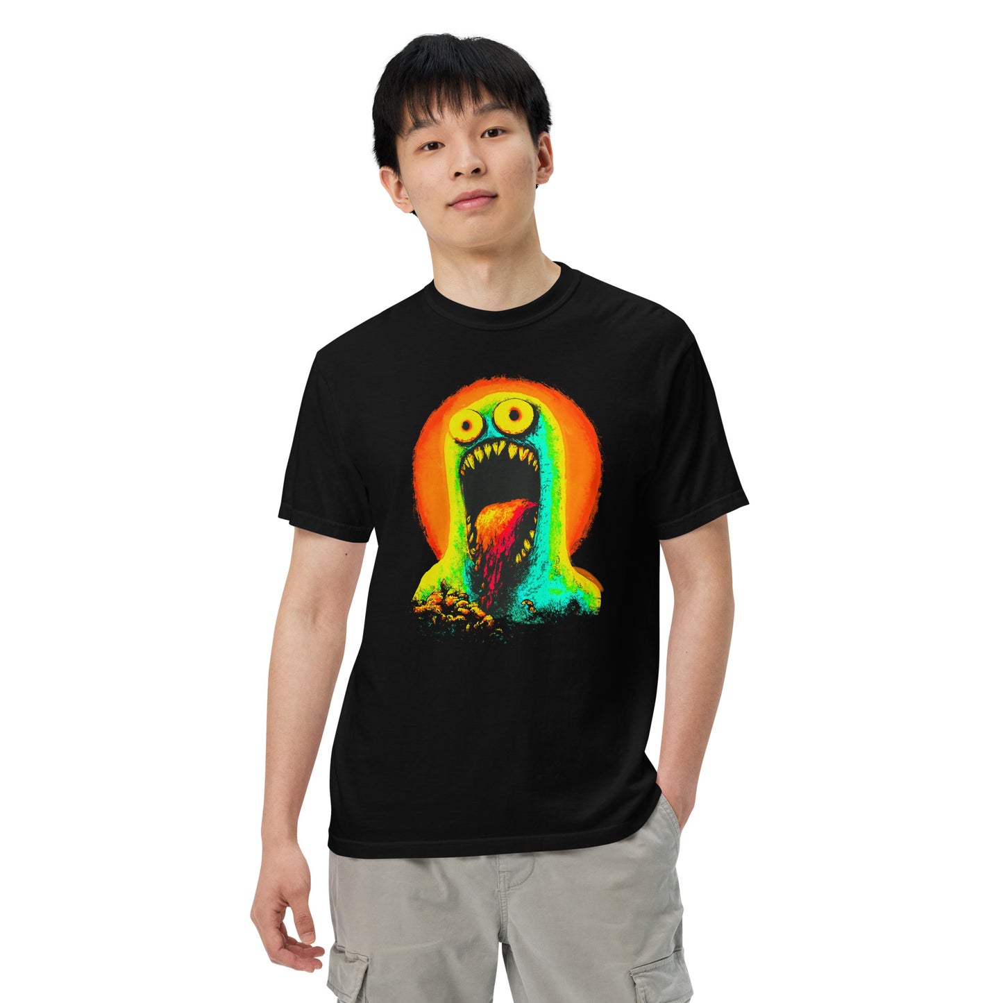NEON Halloween-Kollektion 2024 - No. 06 - Schweres textilgefärbtes Unisex-T-Shirt - in 6 Farben