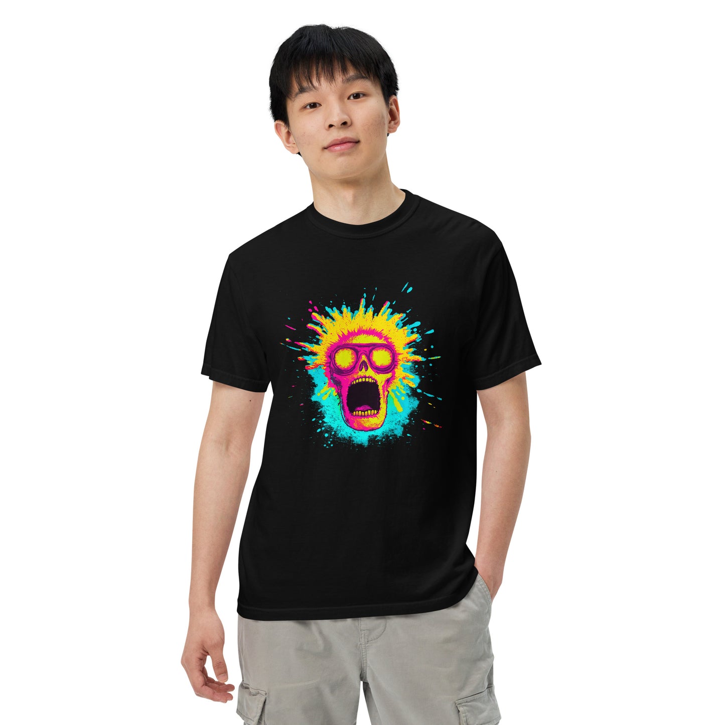 NEON Halloween-Kollektion 2024 - No. 08 - Schweres textilgefärbtes Unisex-T-Shirt - in 5 Farben