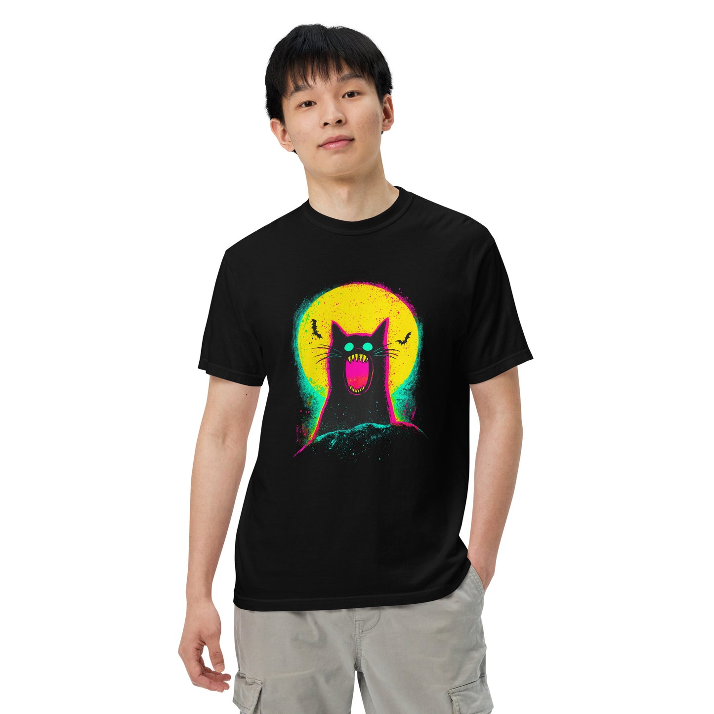 NEON Halloween-Kollektion 2024 - No. 09 - Schweres textilgefärbtes Unisex-T-Shirt - in 6 Farben