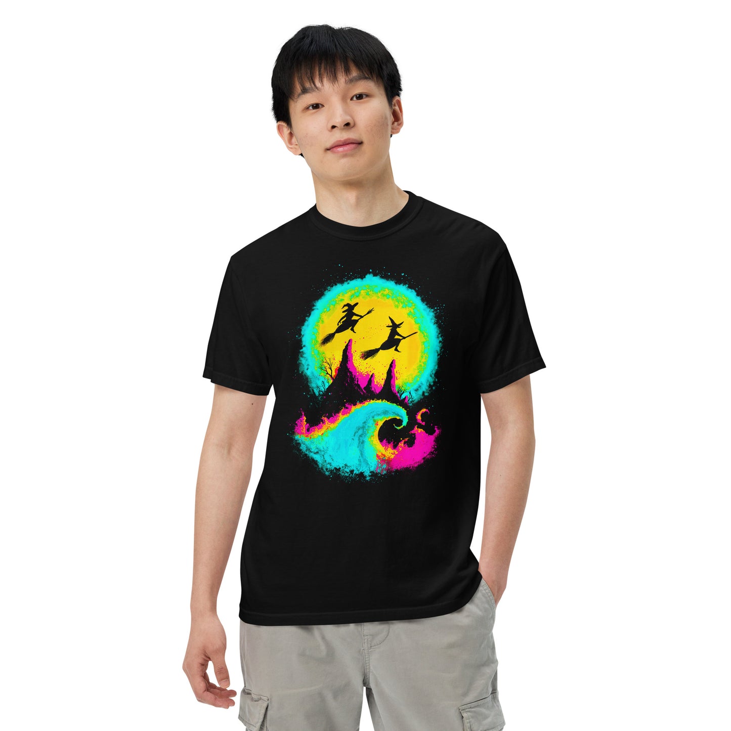 NEON Halloween-Kollektion 2024 - No. 13 - Schweres textilgefärbtes Unisex-T-Shirt - in 6 Farben