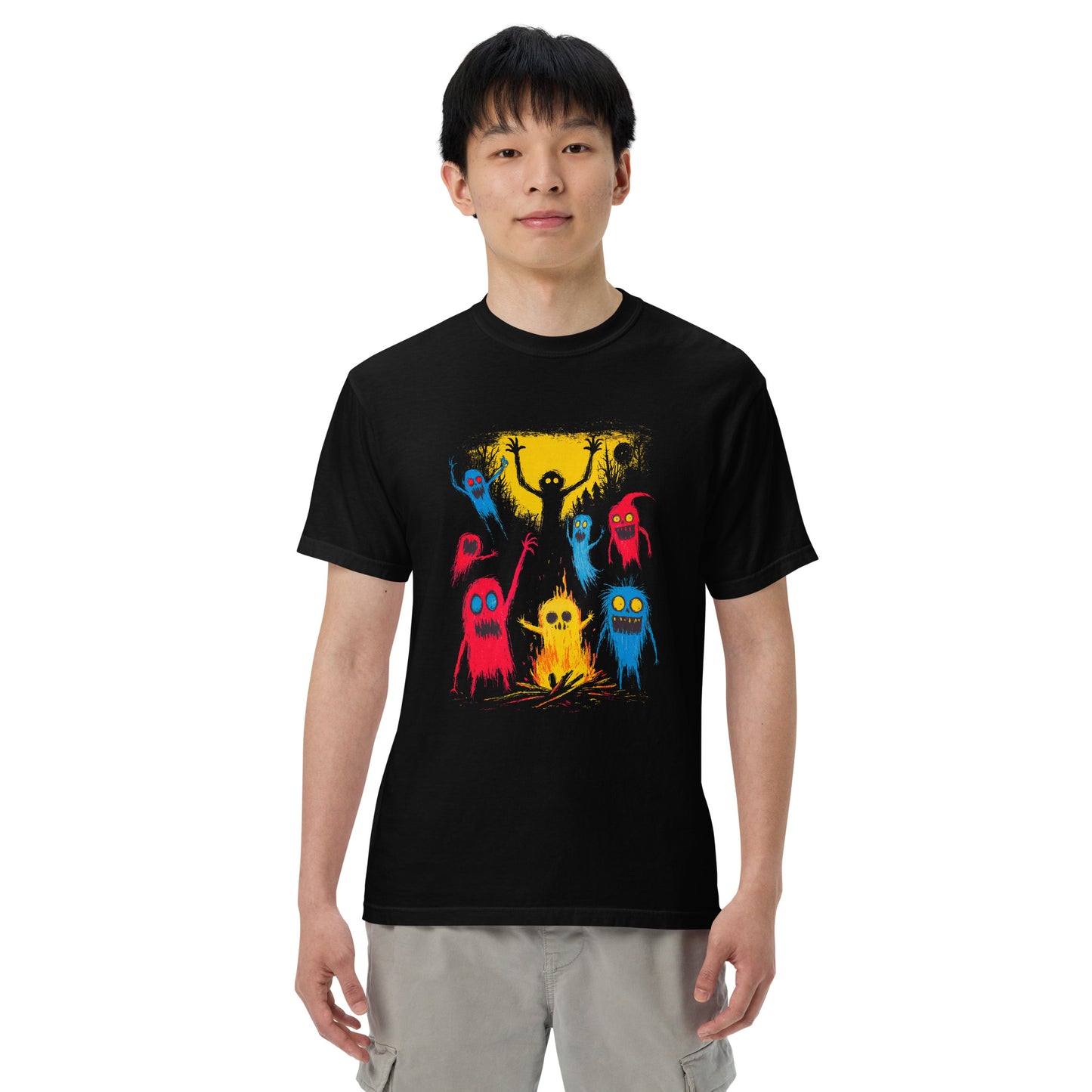 Halloween-Kollektion 2024 - No. 19 - Schweres textilgefärbtes Unisex-T-Shirt - in 3 Farben