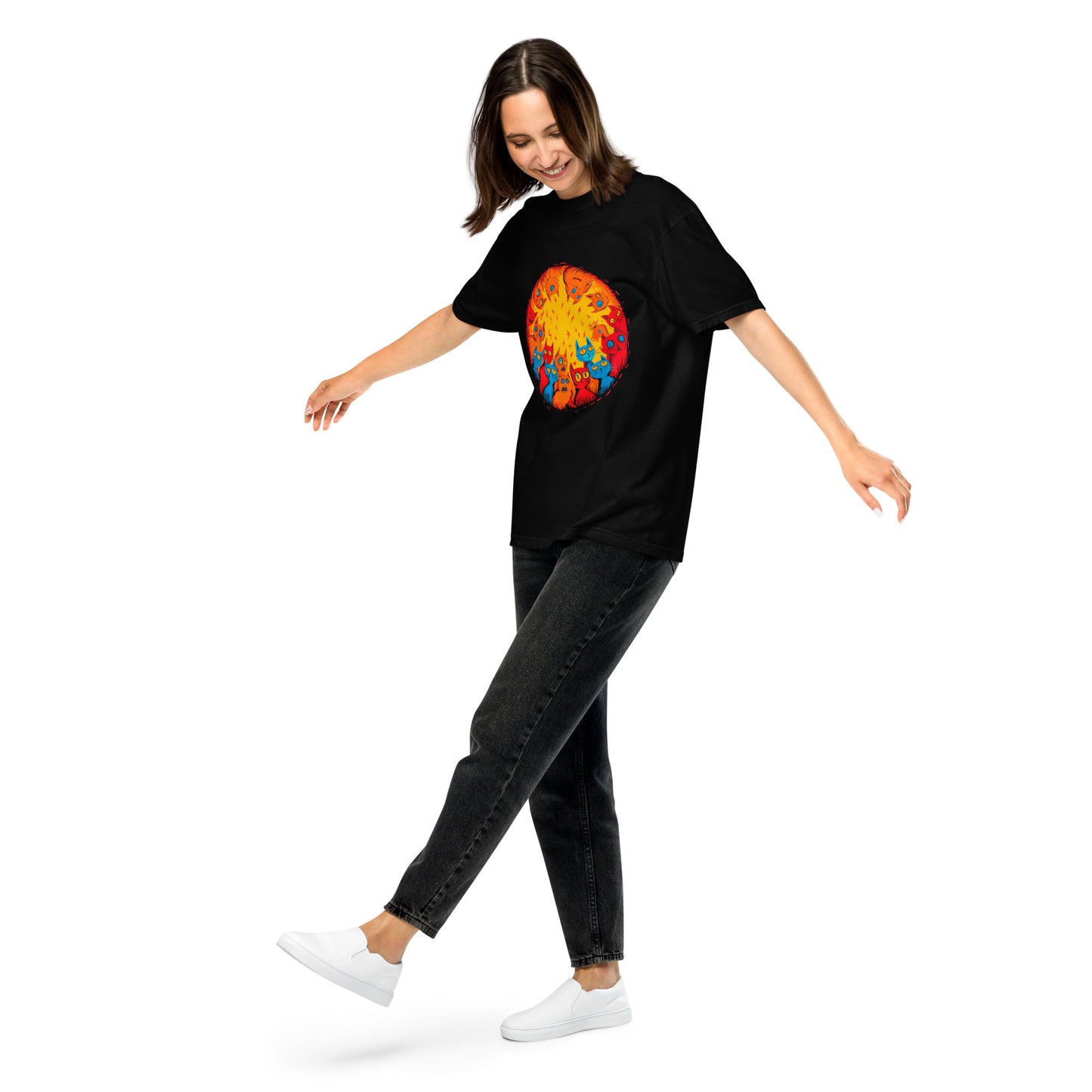 Halloween-Kollektion 2024 - No. B 4 - Schweres textilgefärbtes Unisex-T-Shirt - in 6 Farben