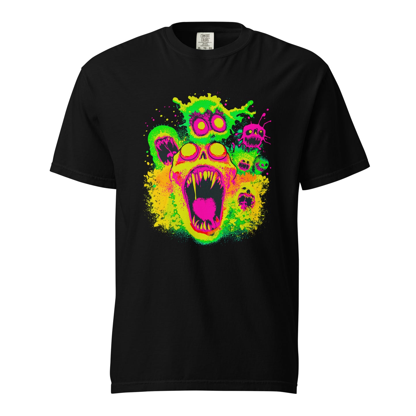 NEON Halloween-Kollektion 2024 - No. 02 - Schweres textilgefärbtes Unisex-T-Shirt - in 4 Farben