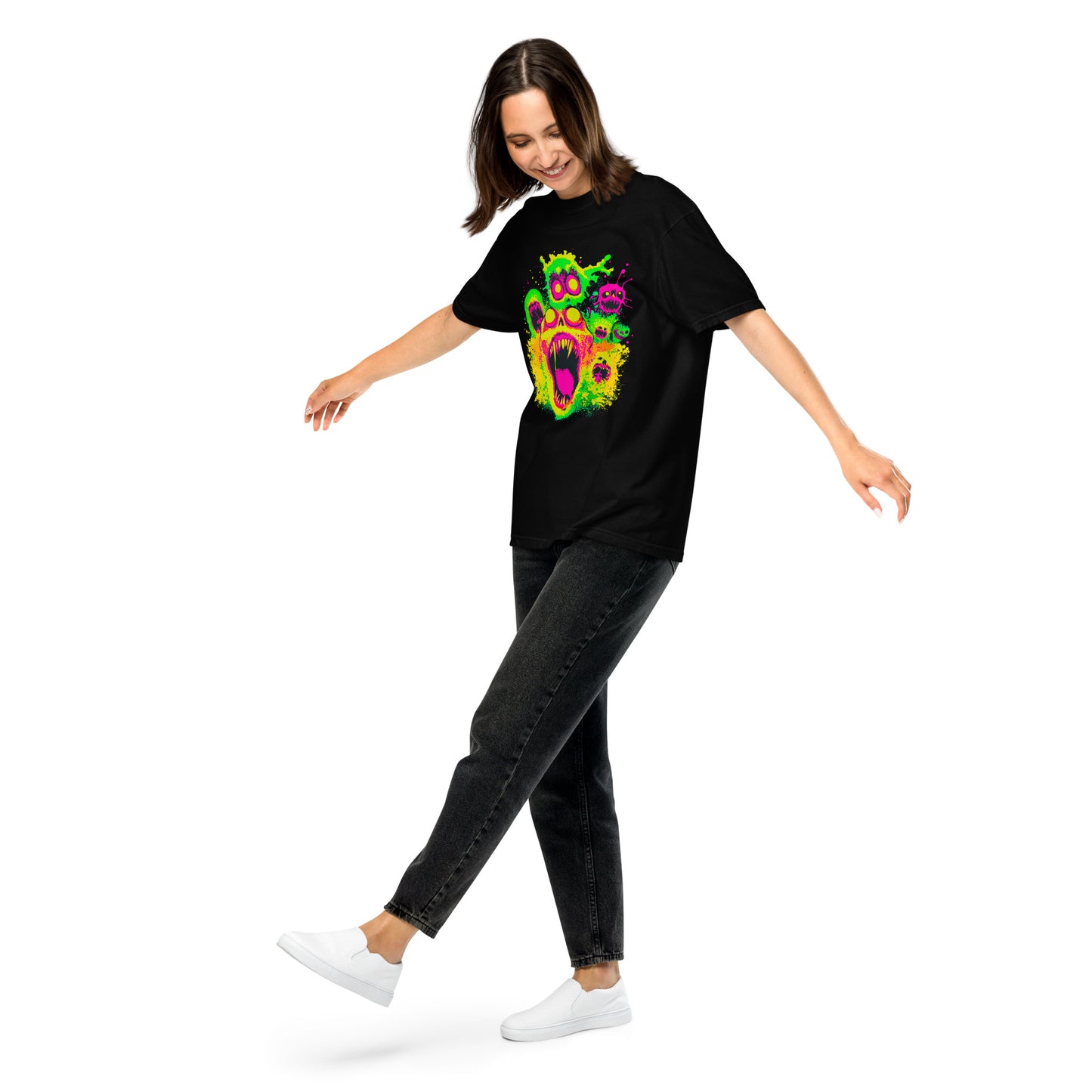 NEON Halloween-Kollektion 2024 - No. 02 - Schweres textilgefärbtes Unisex-T-Shirt - in 4 Farben