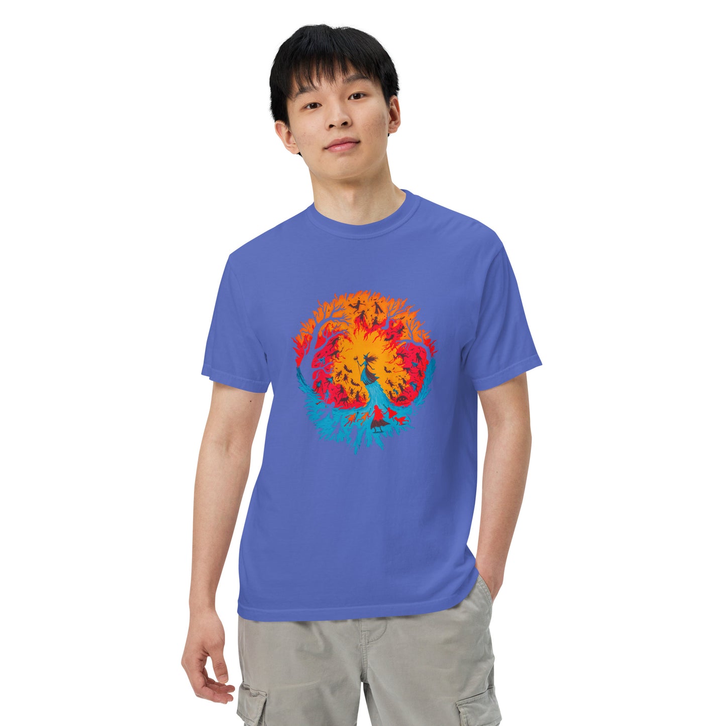 Halloween-Kollektion 2024 - No. B 1 - Schweres textilgefärbtes Unisex-T-Shirt - in 6 Farben