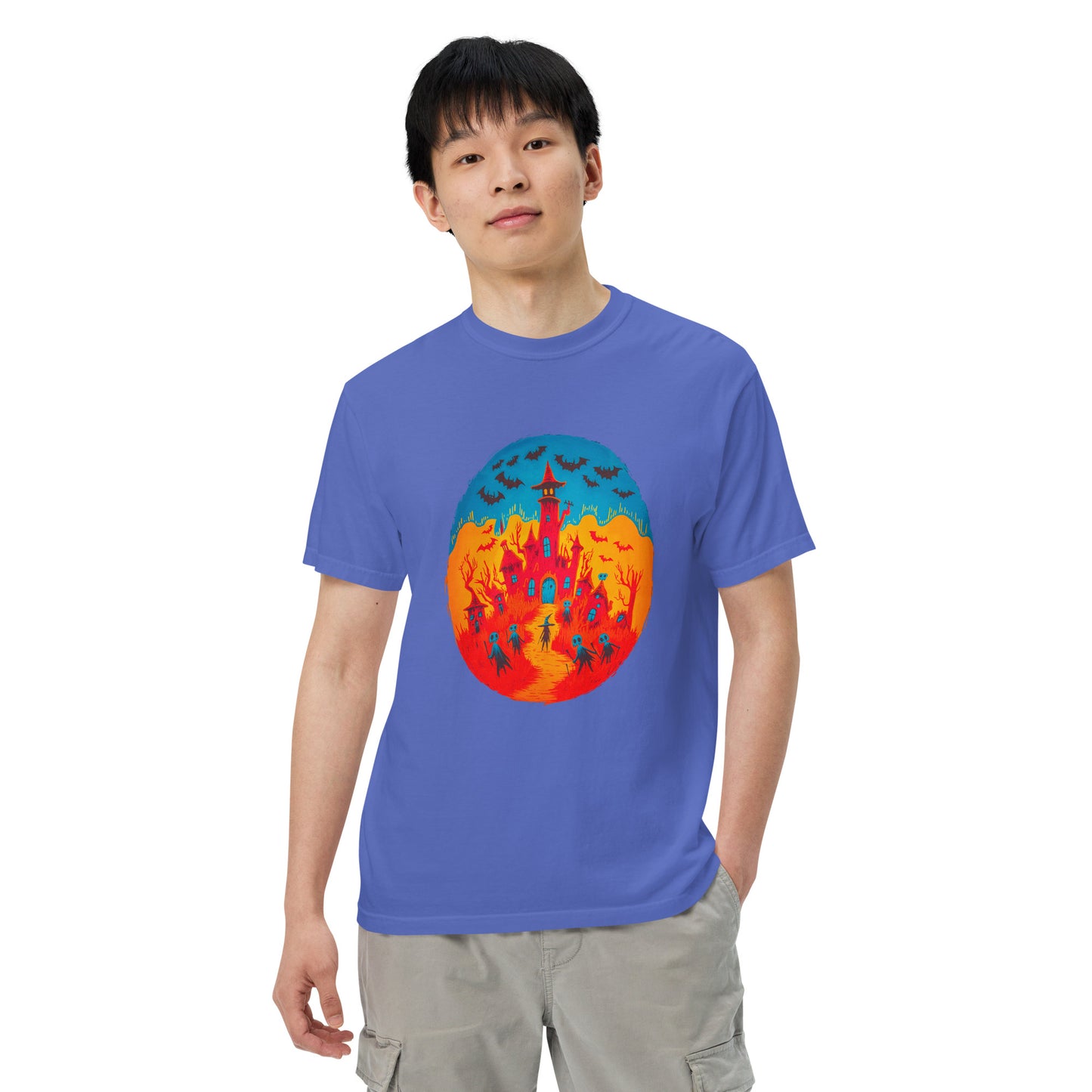 Halloween-Kollektion 2024 - No. B 2 - Schweres textilgefärbtes Unisex-T-Shirt - in 6 Farben