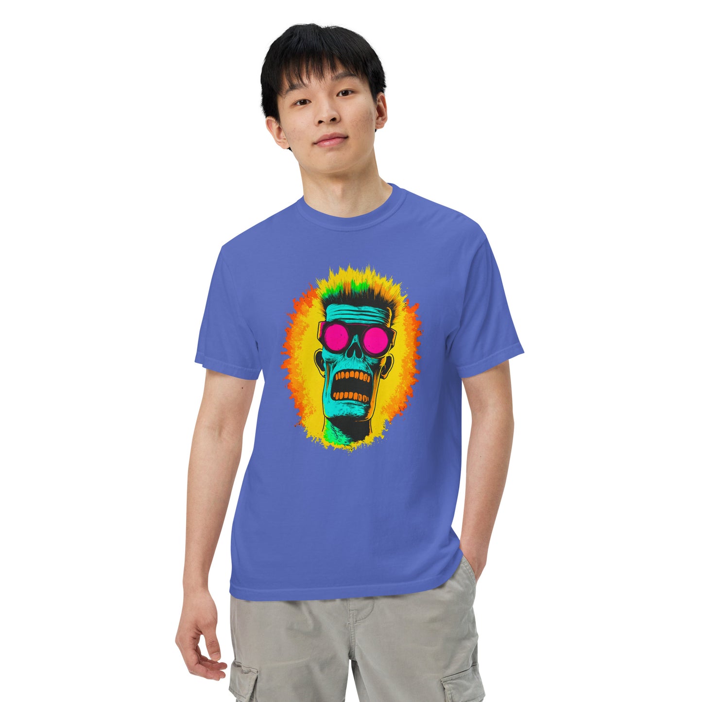 NEON Halloween-Kollektion 2024 - No. 03 - Schweres textilgefärbtes Unisex-T-Shirt - in 6 Farben