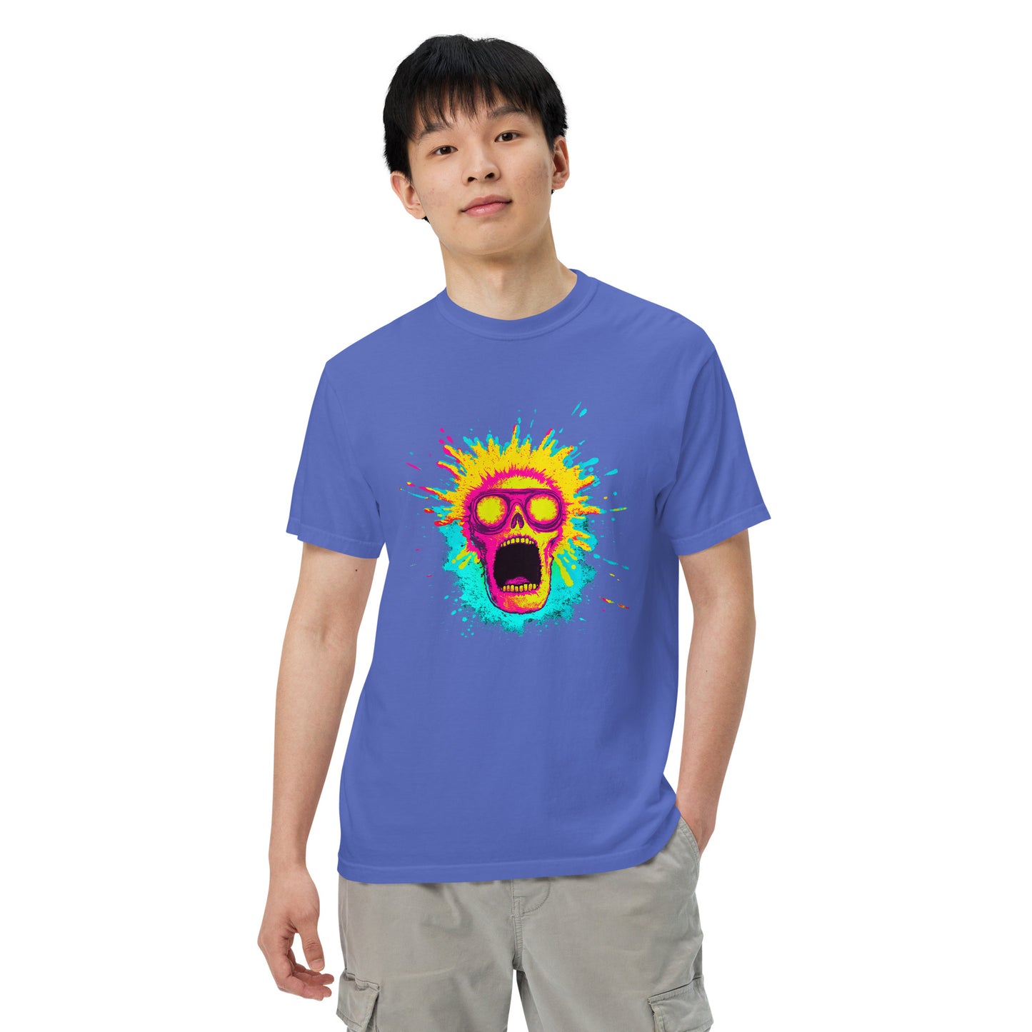 NEON Halloween-Kollektion 2024 - No. 08 - Schweres textilgefärbtes Unisex-T-Shirt - in 5 Farben