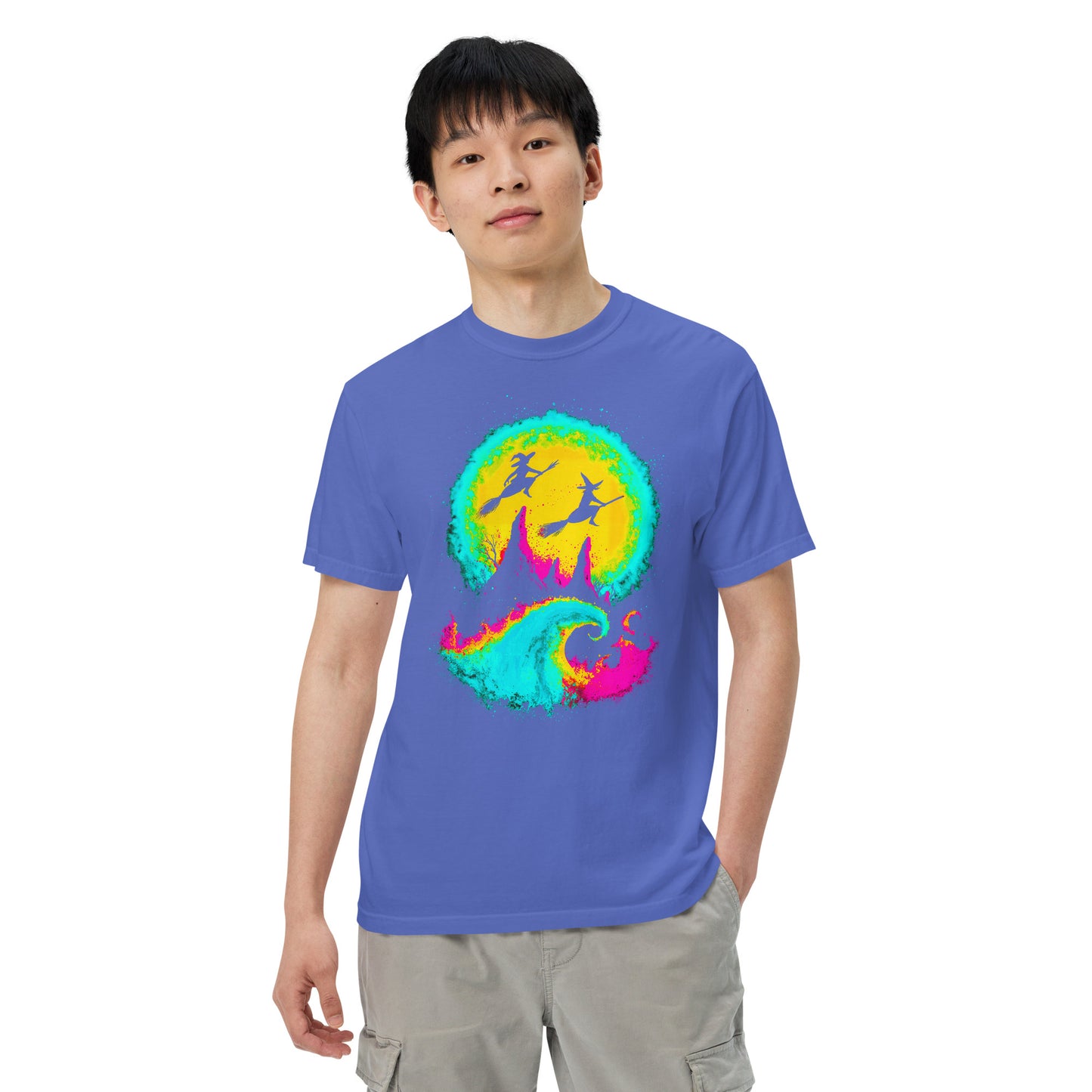 NEON Halloween-Kollektion 2024 - No. 13 - Schweres textilgefärbtes Unisex-T-Shirt - in 6 Farben