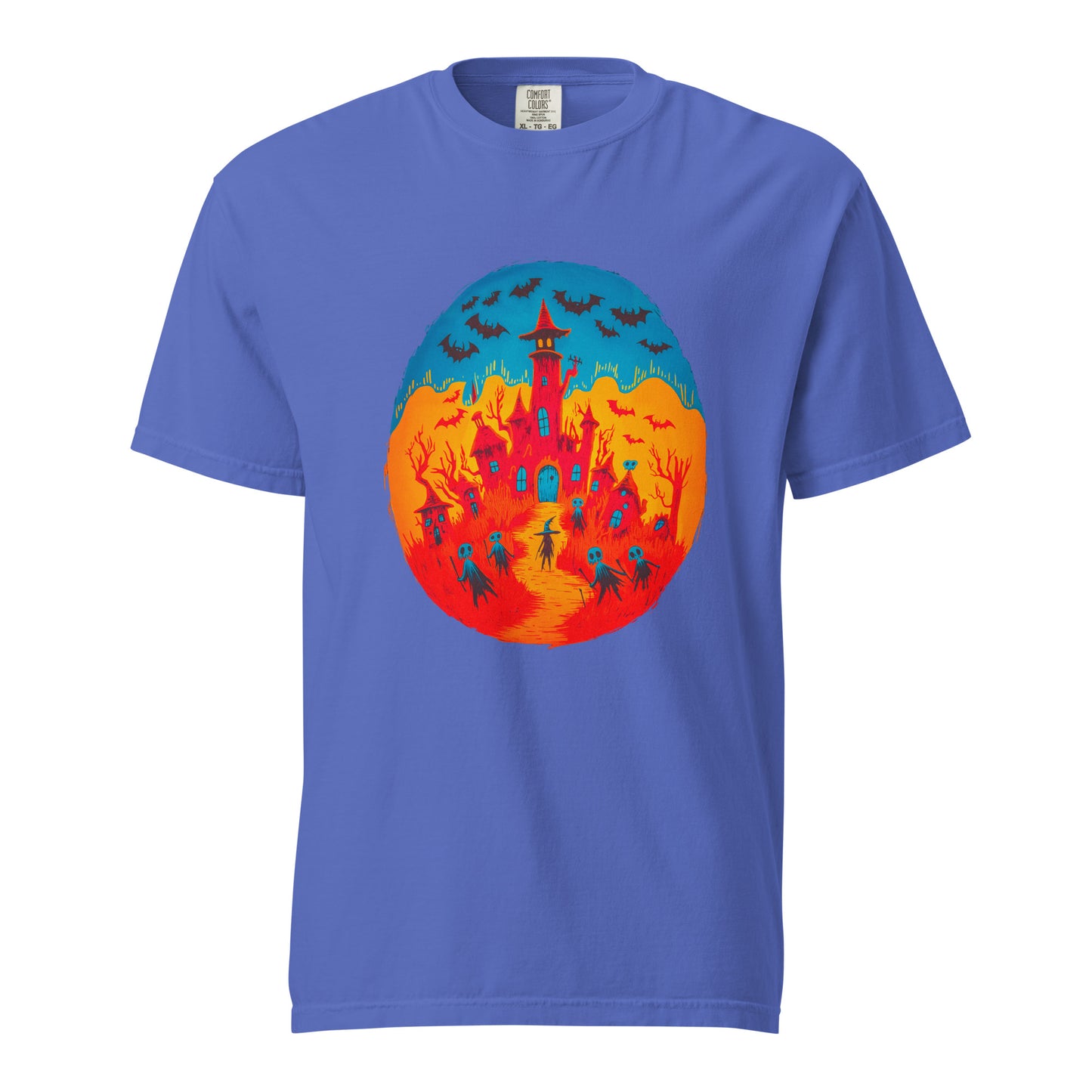 Halloween-Kollektion 2024 - No. B 2 - Schweres textilgefärbtes Unisex-T-Shirt - in 6 Farben