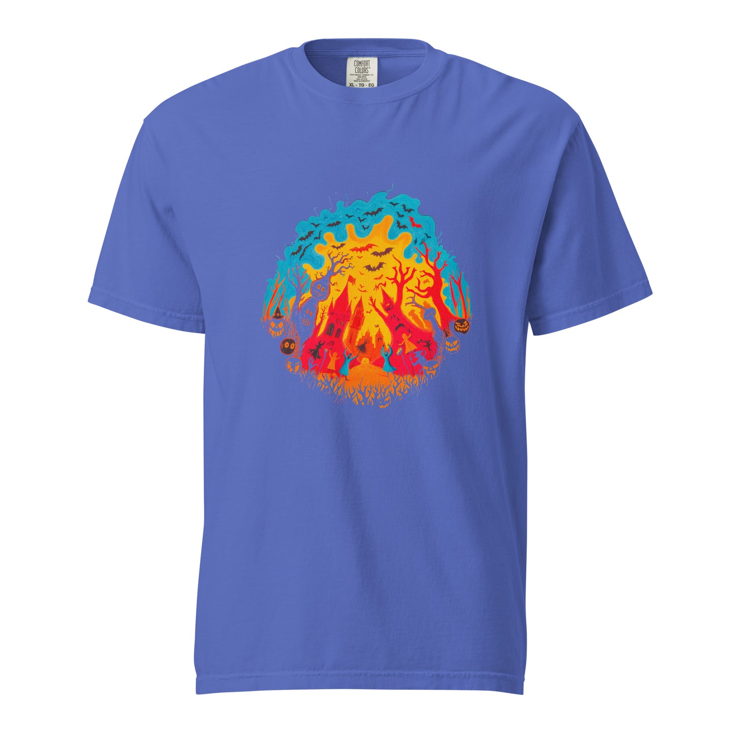 Halloween-Kollektion 2024 - No. B 3 - Schweres textilgefärbtes Unisex-T-Shirt - in 6 Farben