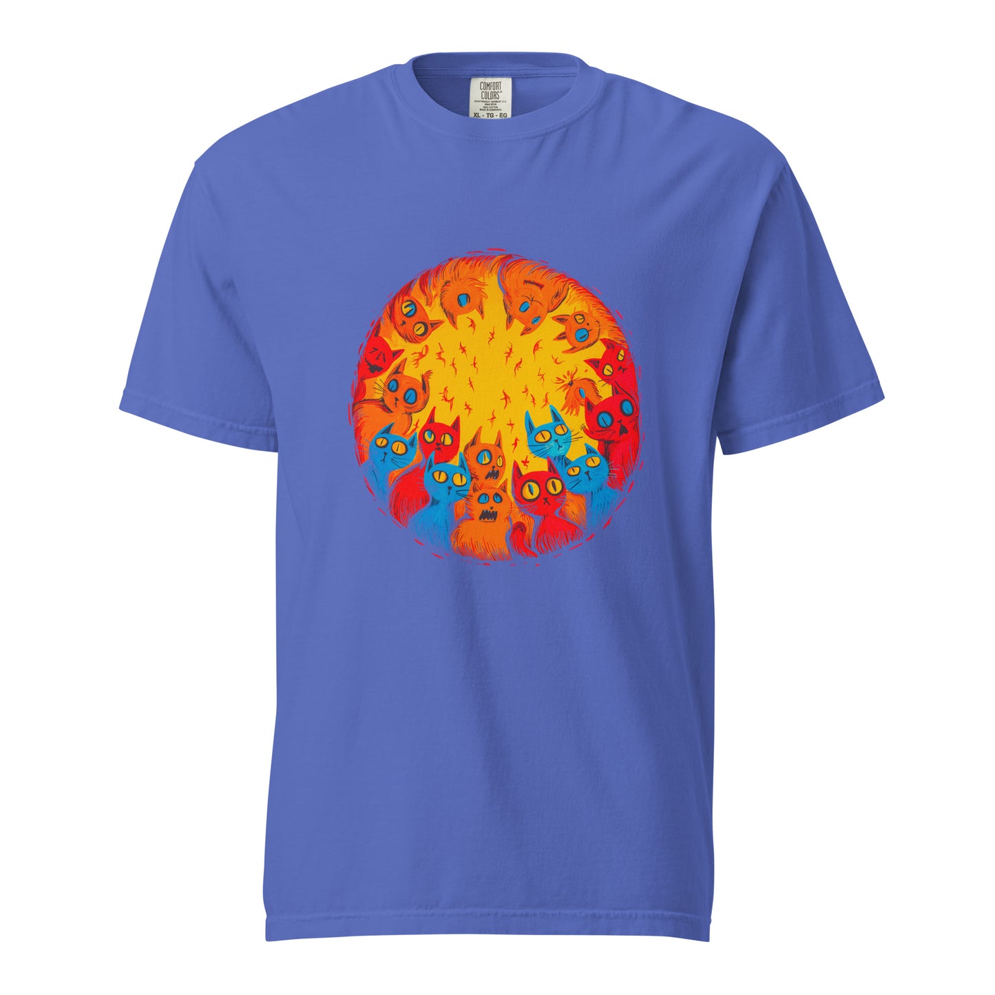 Halloween-Kollektion 2024 - No. B 4 - Schweres textilgefärbtes Unisex-T-Shirt - in 6 Farben