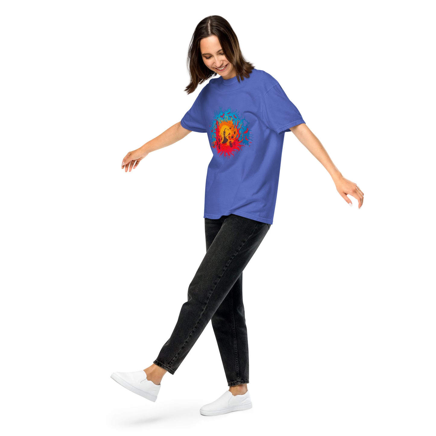 Halloween-Kollektion 2024 - No. B 5 - Schweres textilgefärbtes Unisex-T-Shirt - in 6 Farben