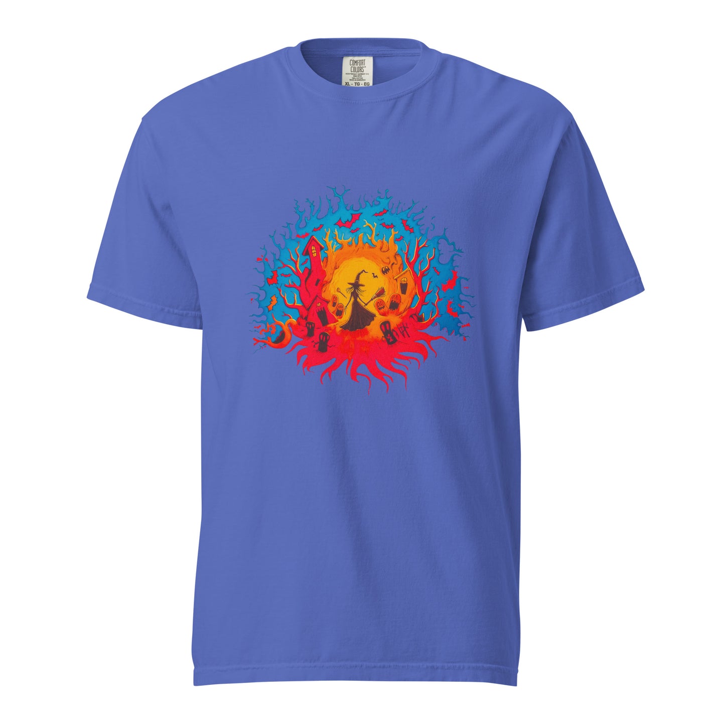 Halloween-Kollektion 2024 - No. B 5 - Schweres textilgefärbtes Unisex-T-Shirt - in 6 Farben