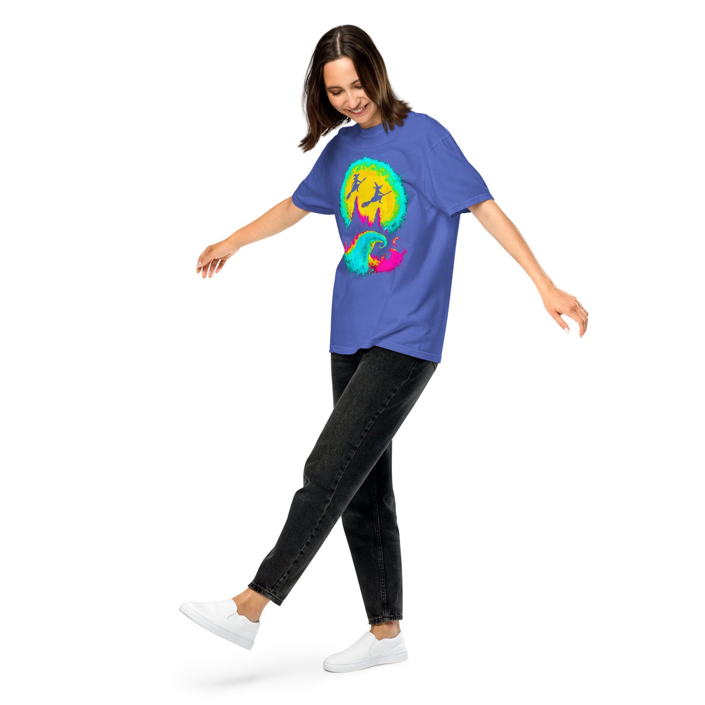 NEON Halloween-Kollektion 2024 - No. 13 - Schweres textilgefärbtes Unisex-T-Shirt - in 6 Farben