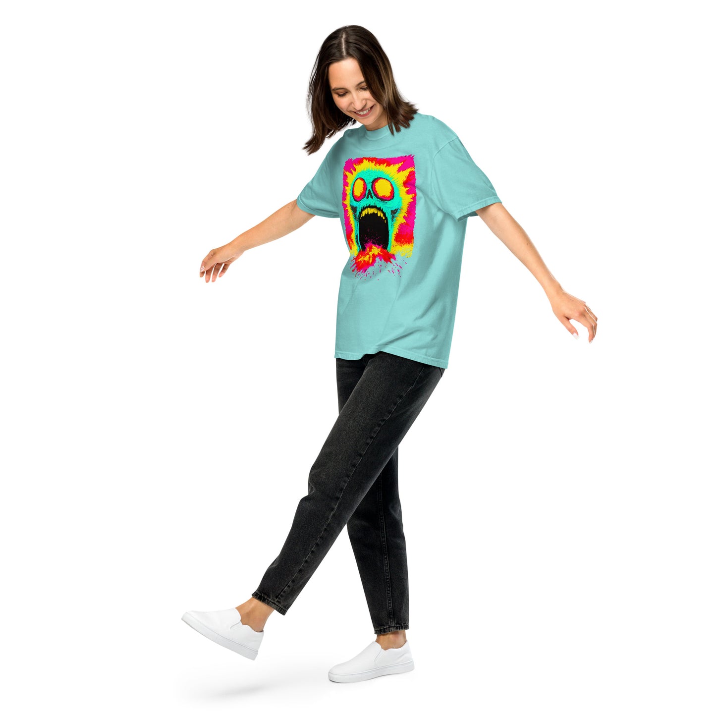 NEON Halloween-Kollektion 2024 - No. 07 - Schweres textilgefärbtes Unisex-T-Shirt - in 4 Farben