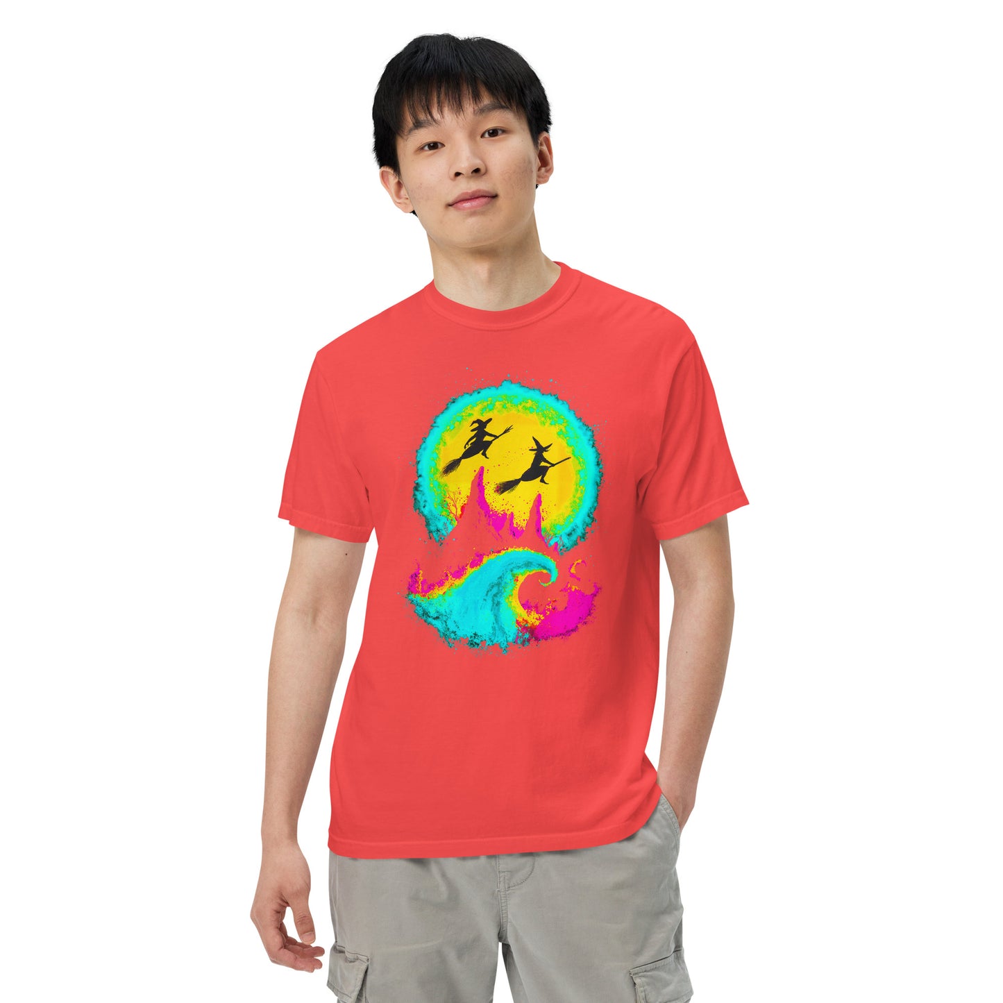 NEON Halloween-Kollektion 2024 - No. 04 - Schweres textilgefärbtes Unisex-T-Shirt - in 6 Farben