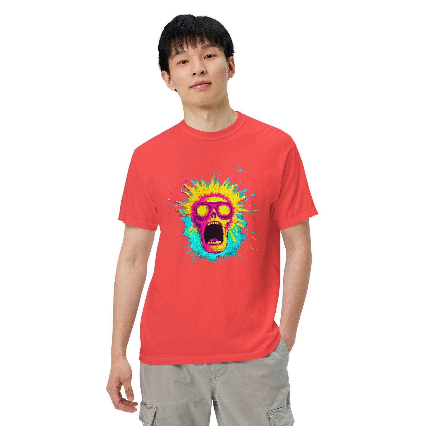 NEON Halloween-Kollektion 2024 - No. 08 - Schweres textilgefärbtes Unisex-T-Shirt - in 5 Farben