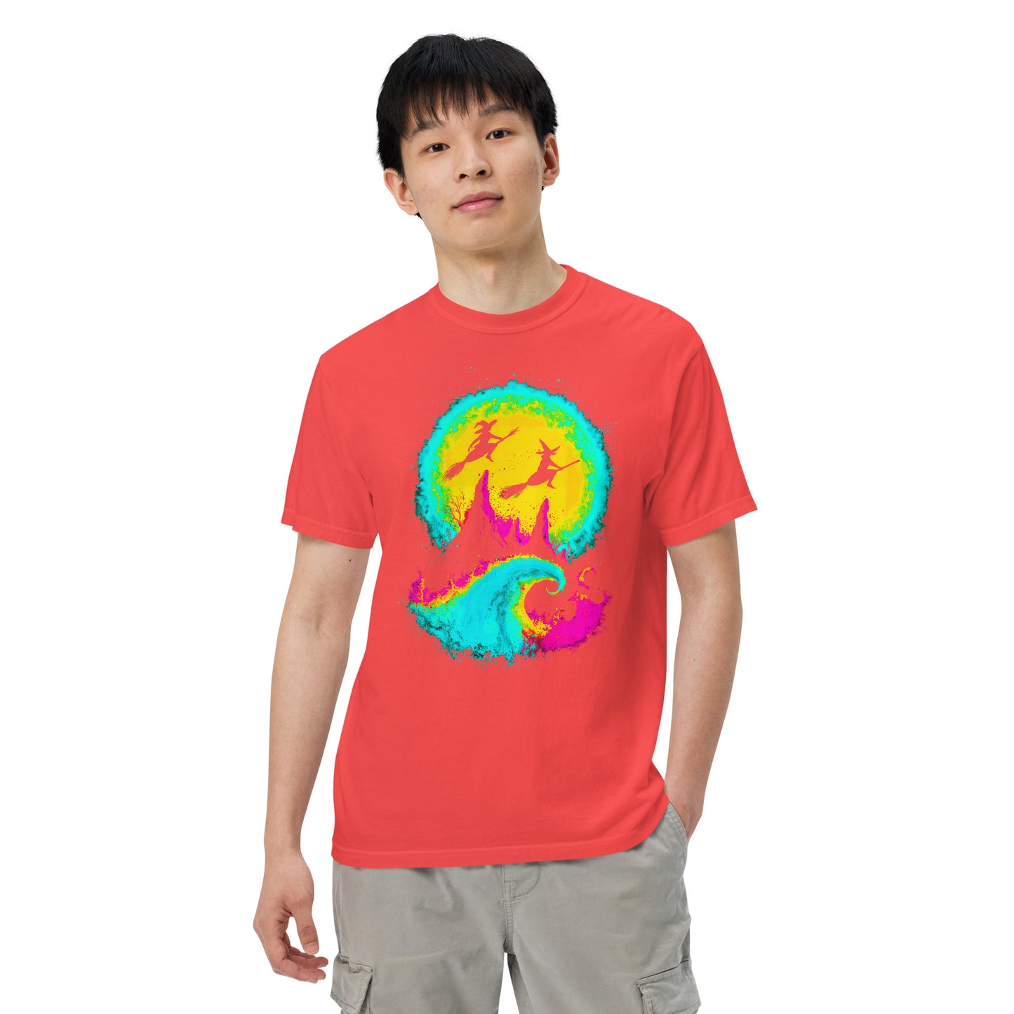 NEON Halloween-Kollektion 2024 - No. 13 - Schweres textilgefärbtes Unisex-T-Shirt - in 6 Farben