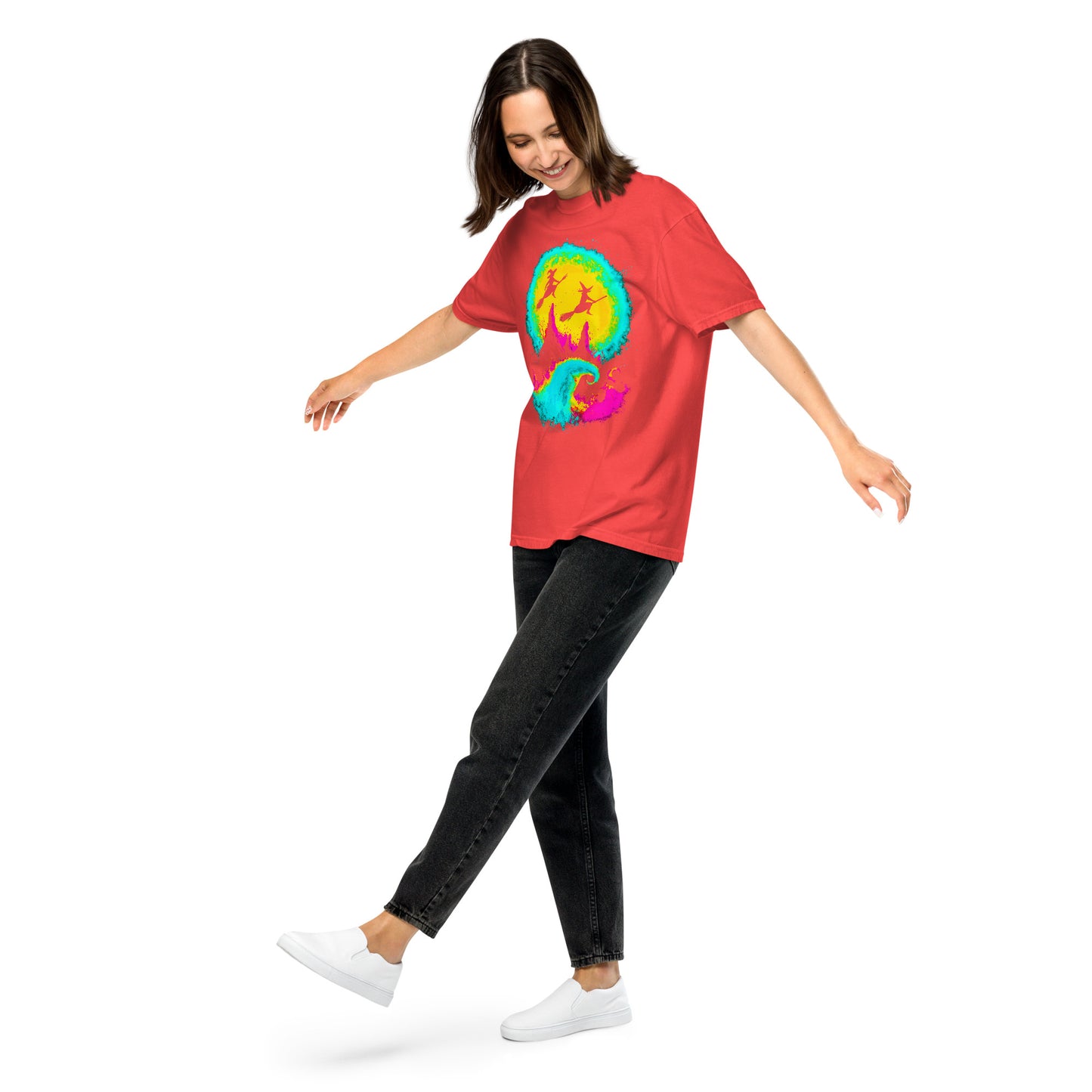 NEON Halloween-Kollektion 2024 - No. 13 - Schweres textilgefärbtes Unisex-T-Shirt - in 6 Farben