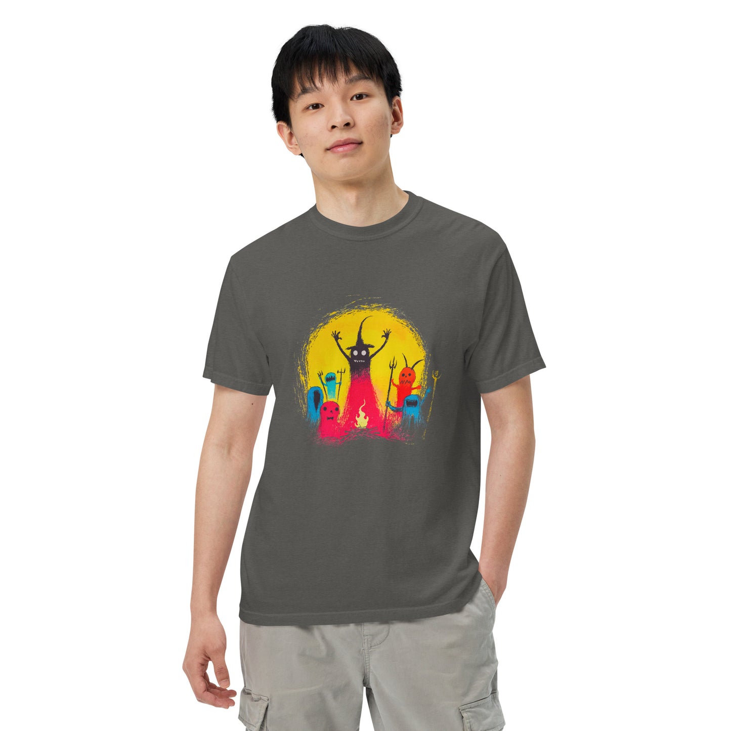 Halloween-Kollektion 2024 - No. 15 - Schweres textilgefärbtes Unisex-T-Shirt - in 3 Farben