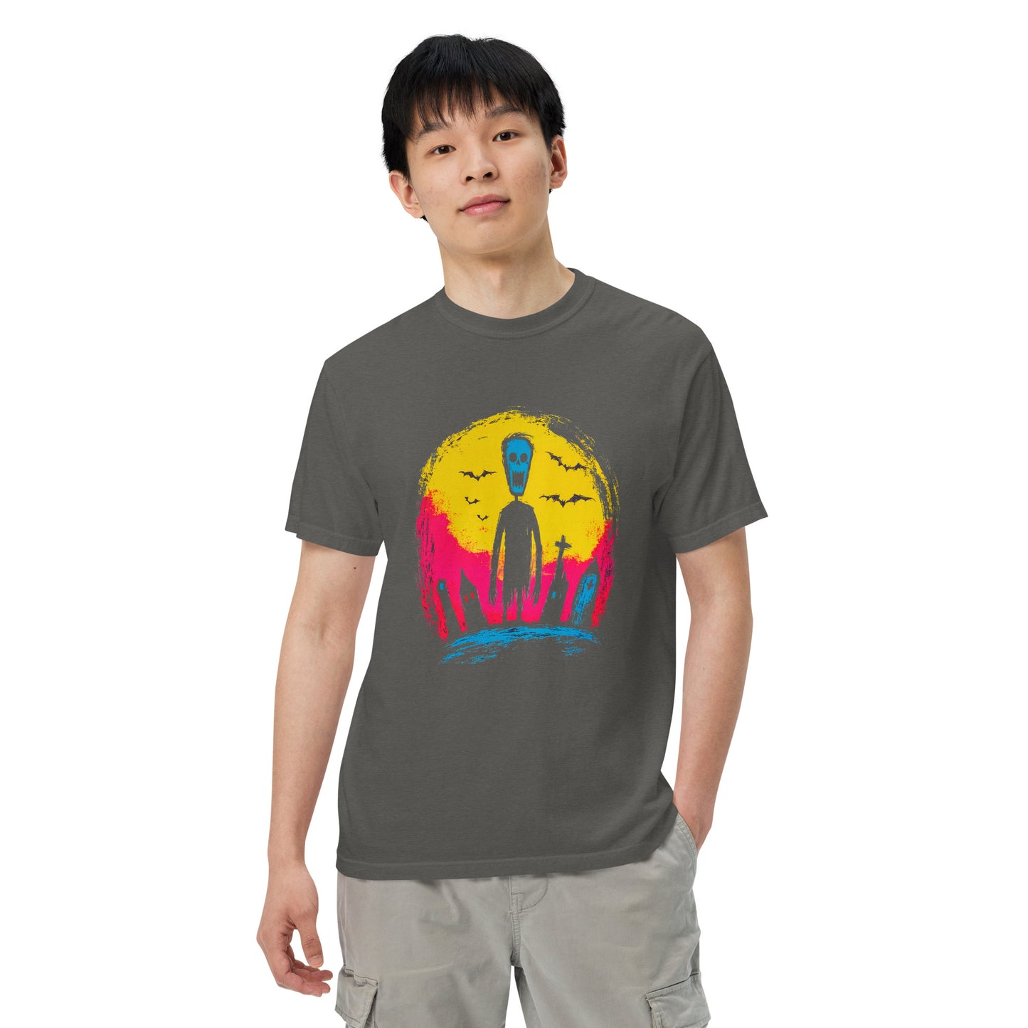 Halloween-Kollektion 2024 - No. 23 - Schweres textilgefärbtes Unisex-T-Shirt - in 3 Farben