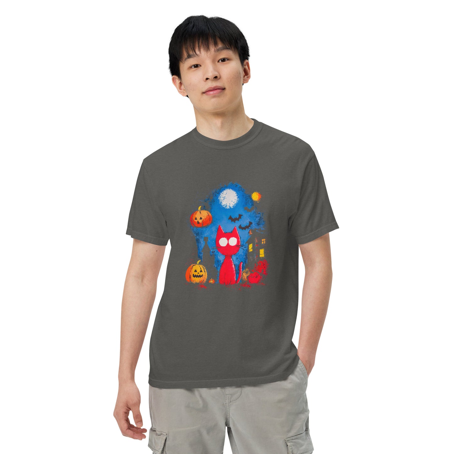 Halloween-Kollektion 2024 - No. 27 - Schweres textilgefärbtes Unisex-T-Shirt - in 3 Farben