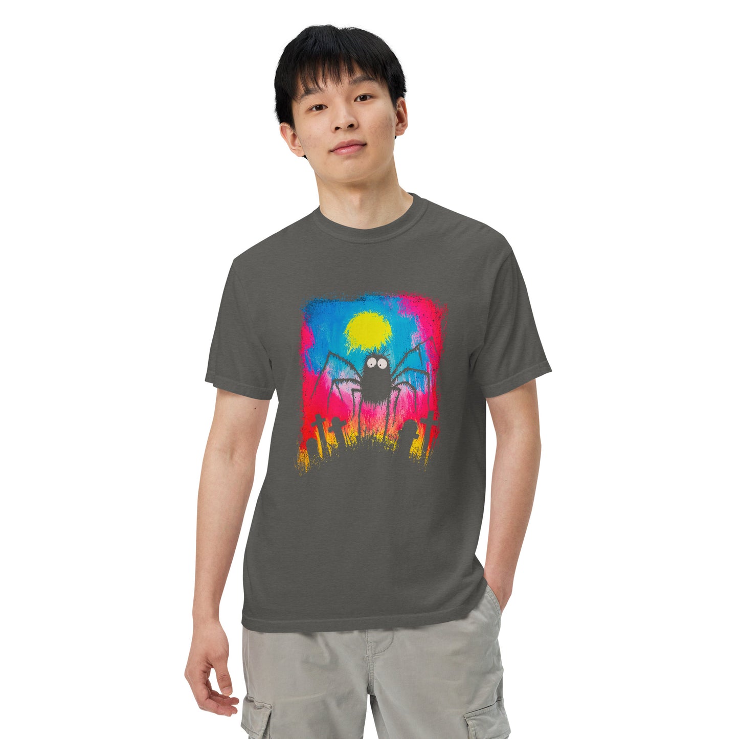 Halloween-Kollektion 2024 - No. 28 - Schweres textilgefärbtes Unisex-T-Shirt - in 3 Farben