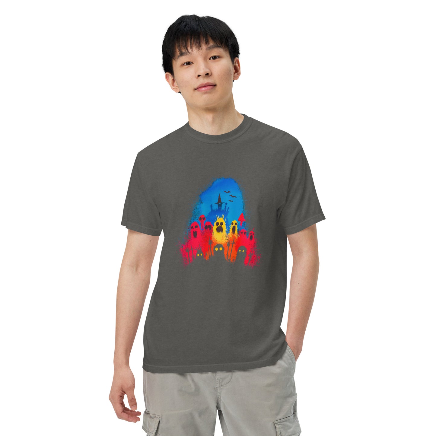 Halloween-Kollektion 2024 - No. 29 - Schweres textilgefärbtes Unisex-T-Shirt - in 3 Farben