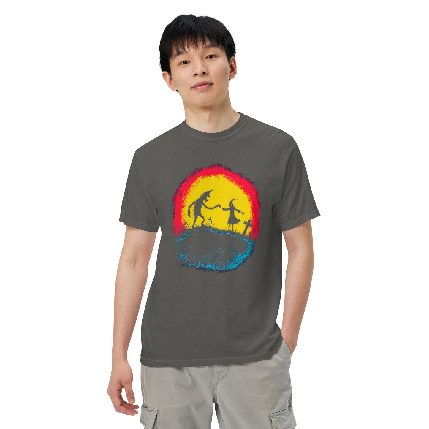 Halloween-Kollektion 2024 - No. 31 - Schweres textilgefärbtes Unisex-T-Shirt - in 3 Farben