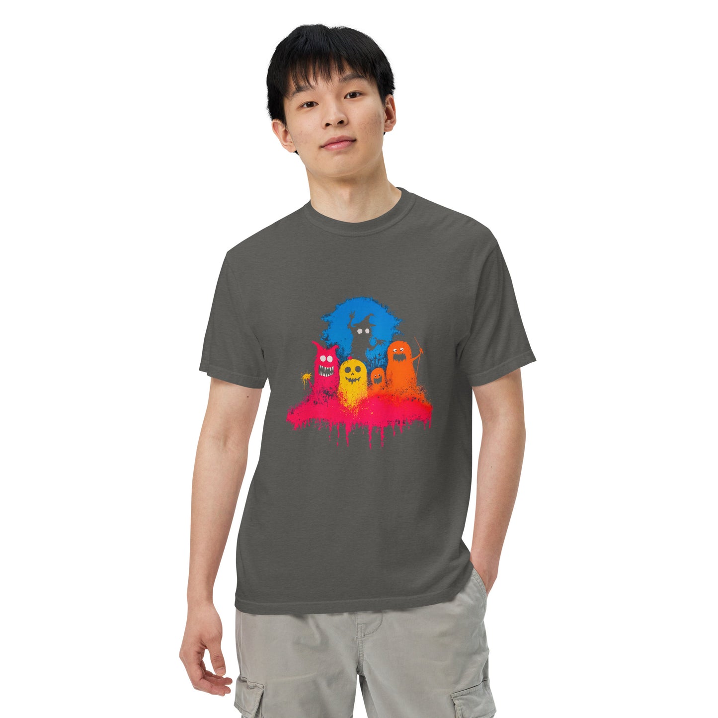 Halloween-Kollektion 2024 - No. 38 - Schweres textilgefärbtes Unisex-T-Shirt - in 3 Farben