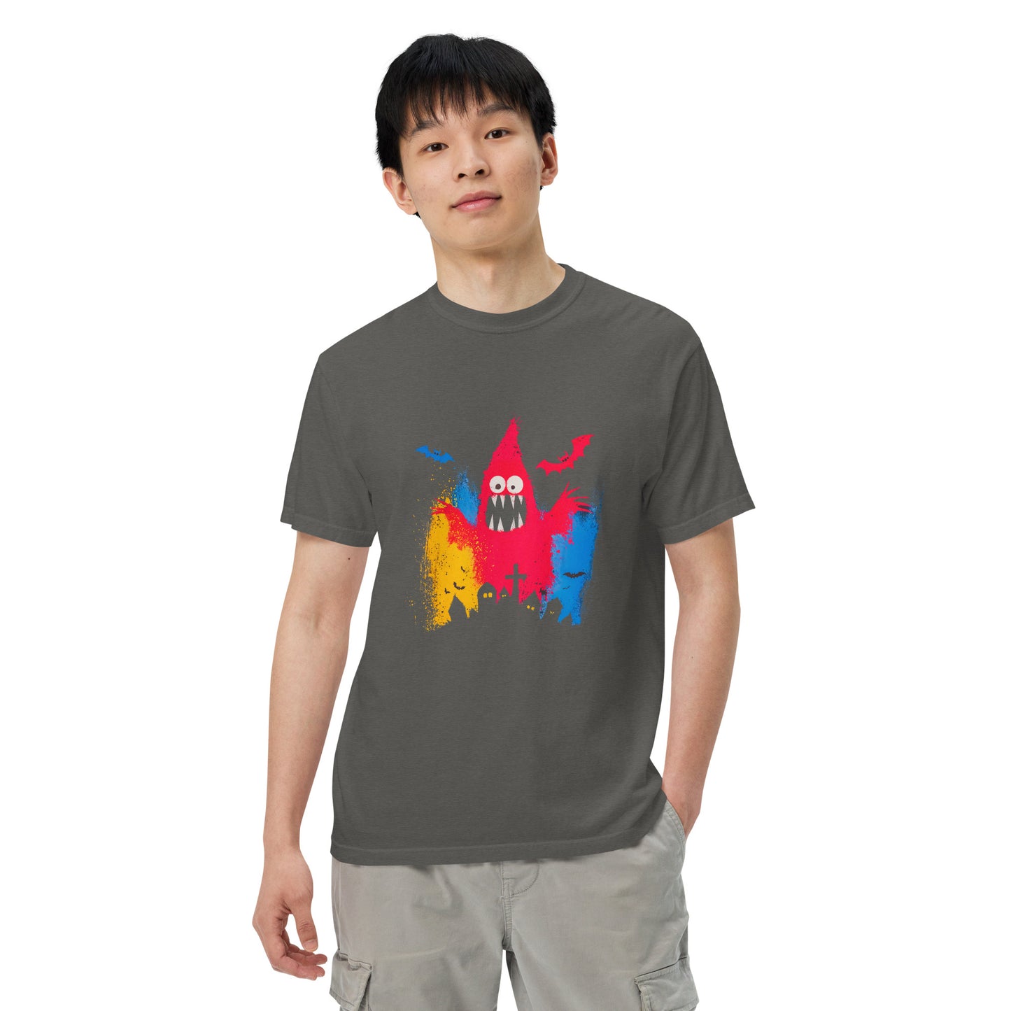 Halloween-Kollektion 2024 - No. 42 - Schweres textilgefärbtes Unisex-T-Shirt - in 3 Farben