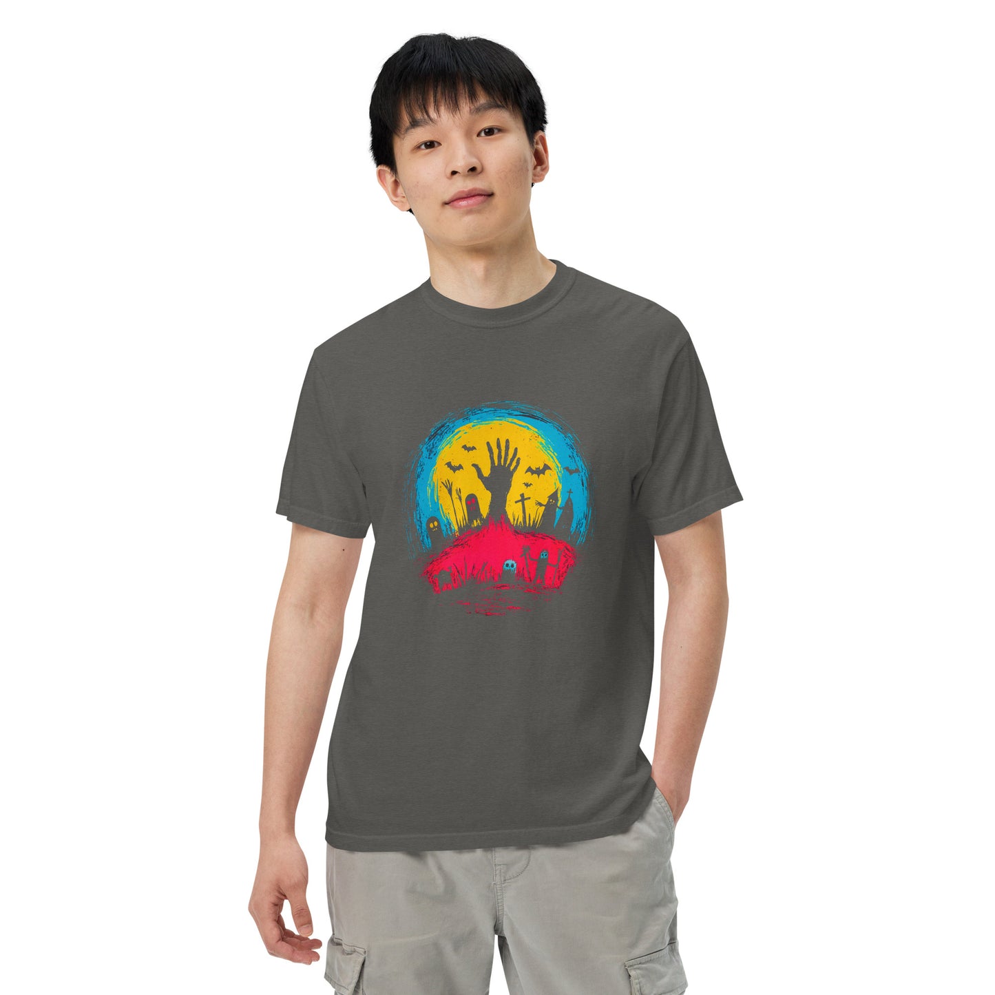 Halloween-Kollektion 2024 - No. 14 - Schweres textilgefärbtes Unisex-T-Shirt - in 3 Farben