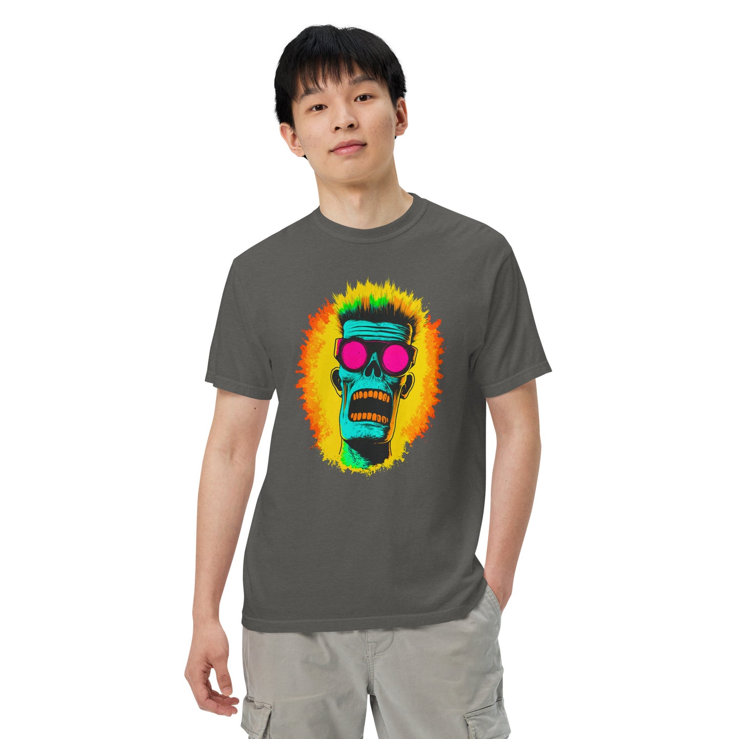 NEON Halloween-Kollektion 2024 - No. 03 - Schweres textilgefärbtes Unisex-T-Shirt - in 6 Farben