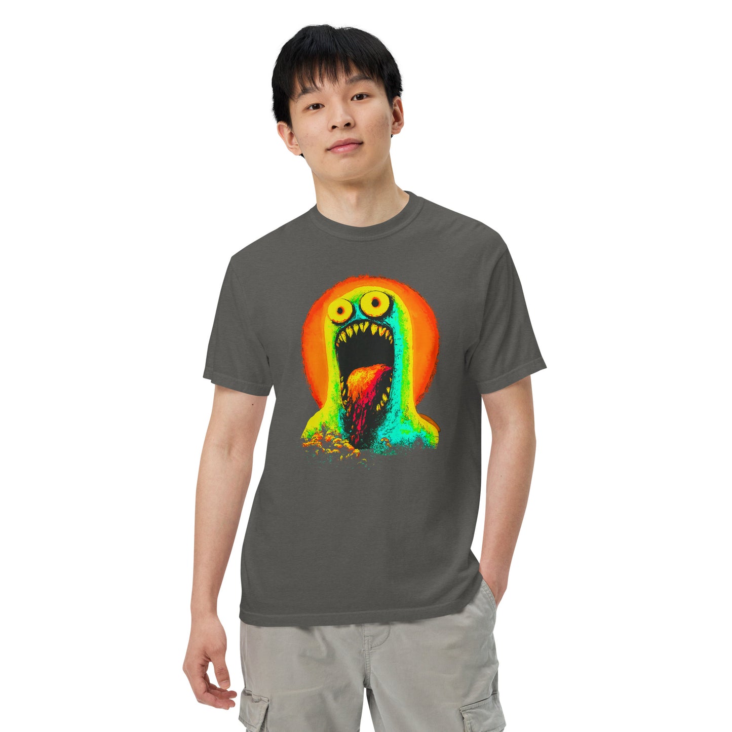NEON Halloween-Kollektion 2024 - No. 06 - Schweres textilgefärbtes Unisex-T-Shirt - in 6 Farben