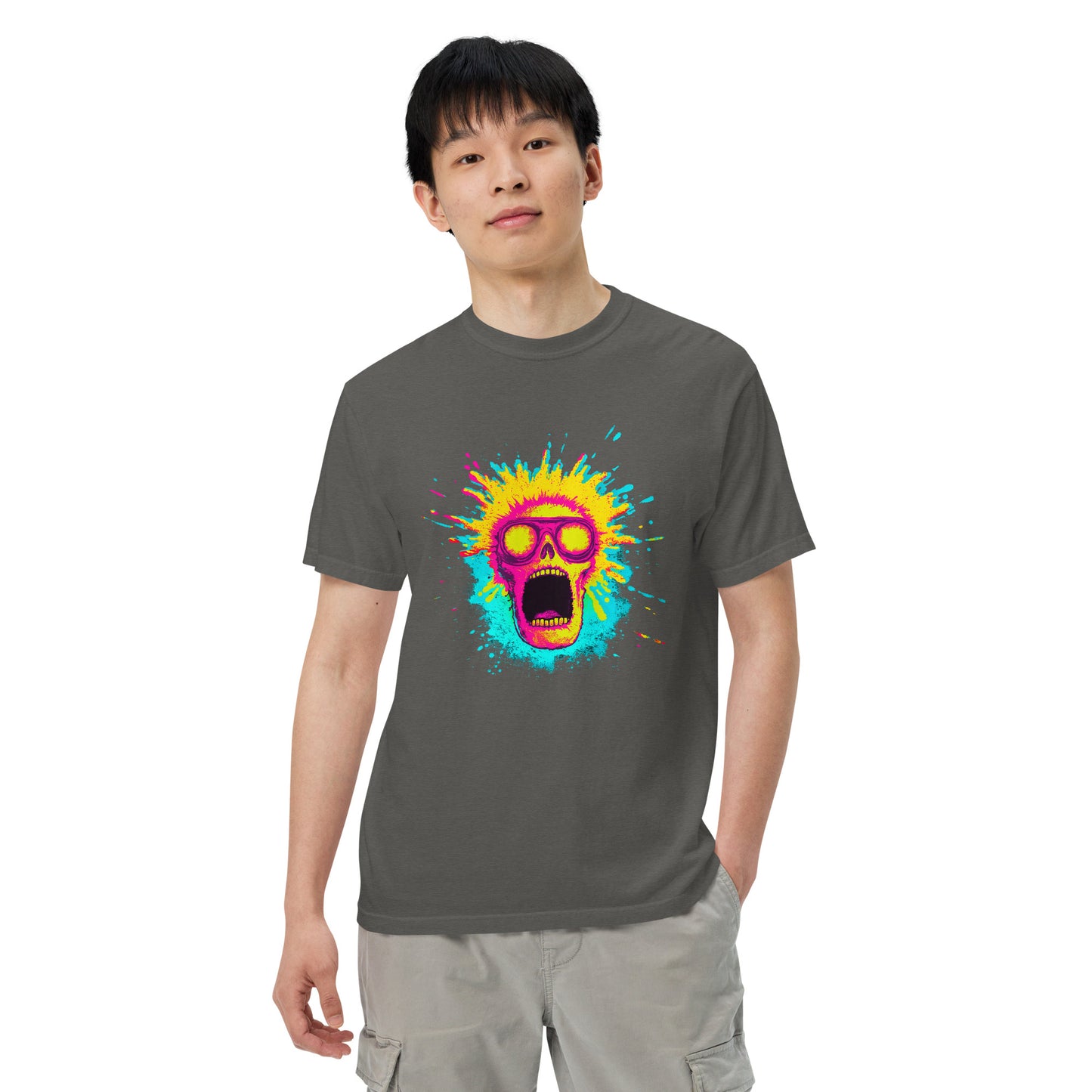 NEON Halloween-Kollektion 2024 - No. 08 - Schweres textilgefärbtes Unisex-T-Shirt - in 5 Farben