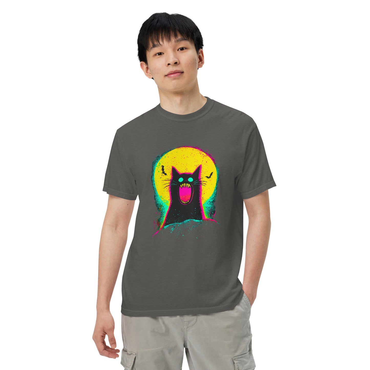 NEON Halloween-Kollektion 2024 - No. 09 - Schweres textilgefärbtes Unisex-T-Shirt - in 6 Farben