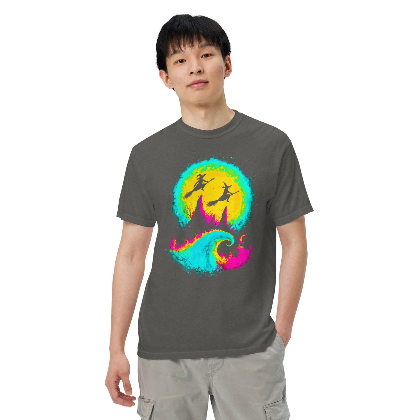 NEON Halloween-Kollektion 2024 - No. 13 - Schweres textilgefärbtes Unisex-T-Shirt - in 6 Farben