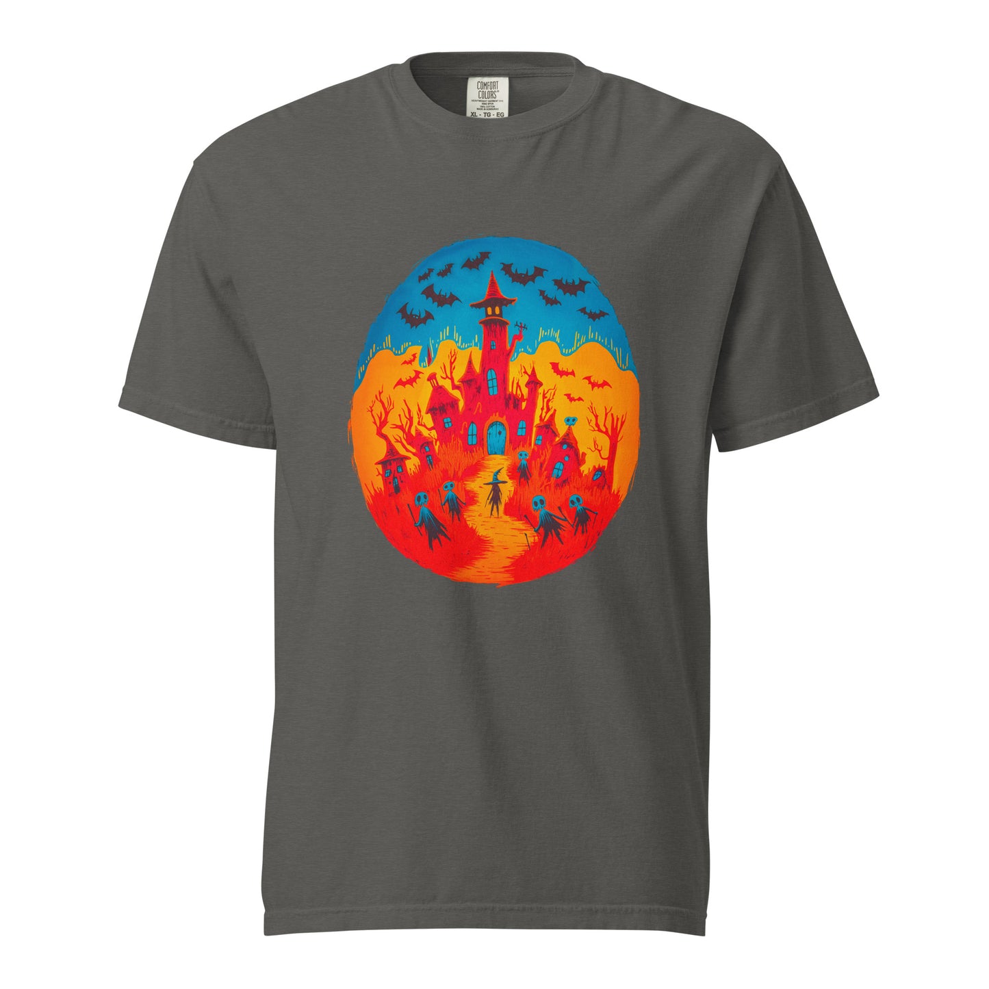 Halloween-Kollektion 2024 - No. B 2 - Schweres textilgefärbtes Unisex-T-Shirt - in 6 Farben