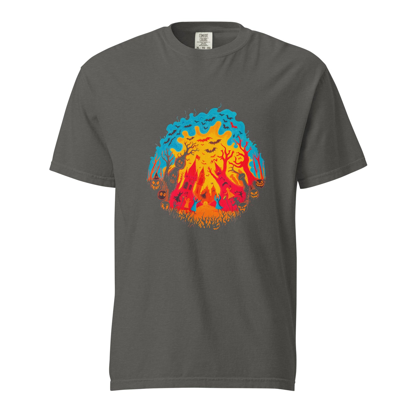 Halloween-Kollektion 2024 - No. B 3 - Schweres textilgefärbtes Unisex-T-Shirt - in 6 Farben