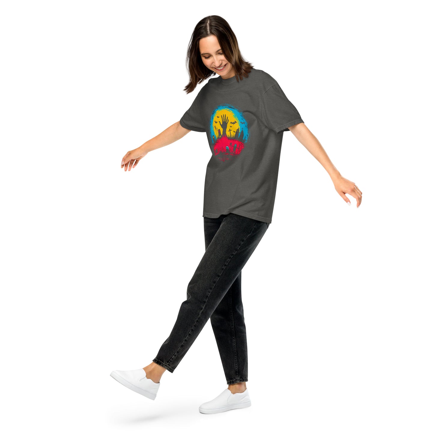 Halloween-Kollektion 2024 - No. 14 - Schweres textilgefärbtes Unisex-T-Shirt - in 3 Farben