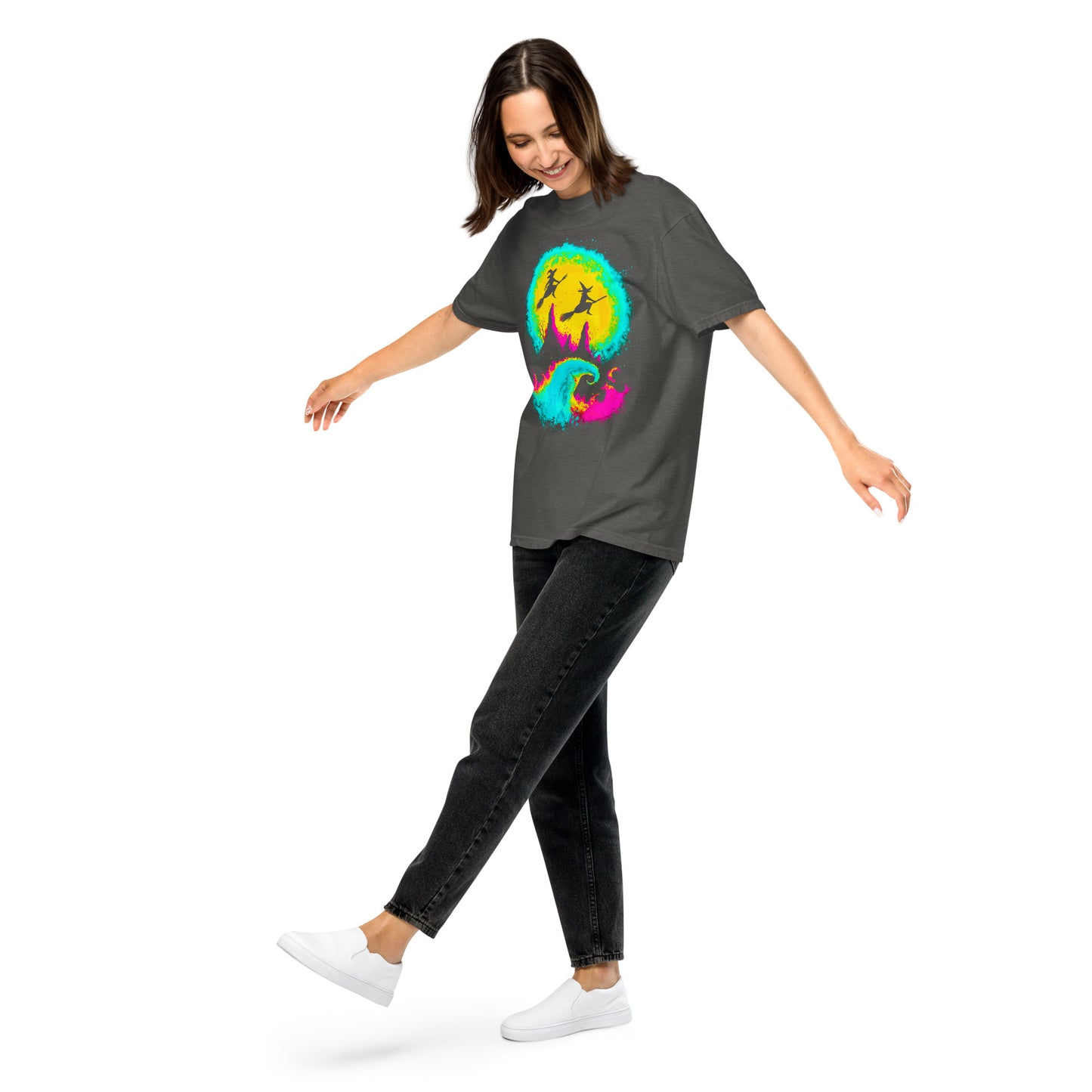 NEON Halloween-Kollektion 2024 - No. 13 - Schweres textilgefärbtes Unisex-T-Shirt - in 6 Farben