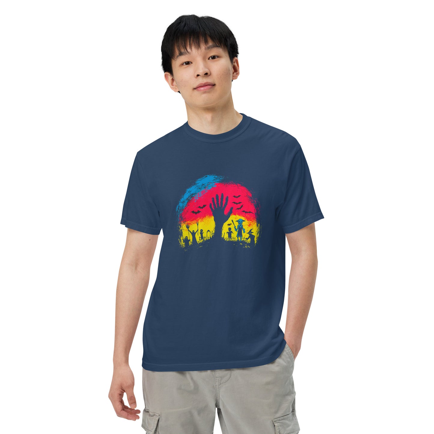 Halloween-Kollektion 2024 - No. 08 - Schweres textilgefärbtes Unisex-T-Shirt - in 3 Farben