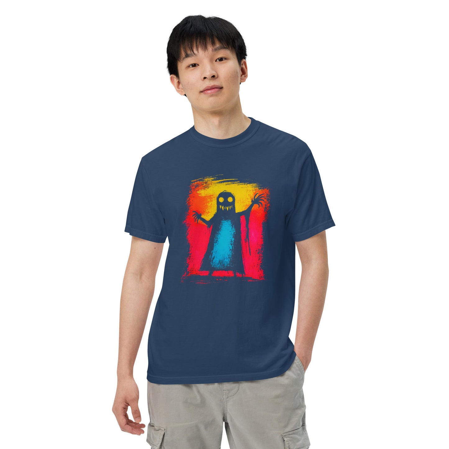 Halloween-Kollektion 2024 - No. 10 - Schweres textilgefärbtes Unisex-T-Shirt - in 3 Farben
