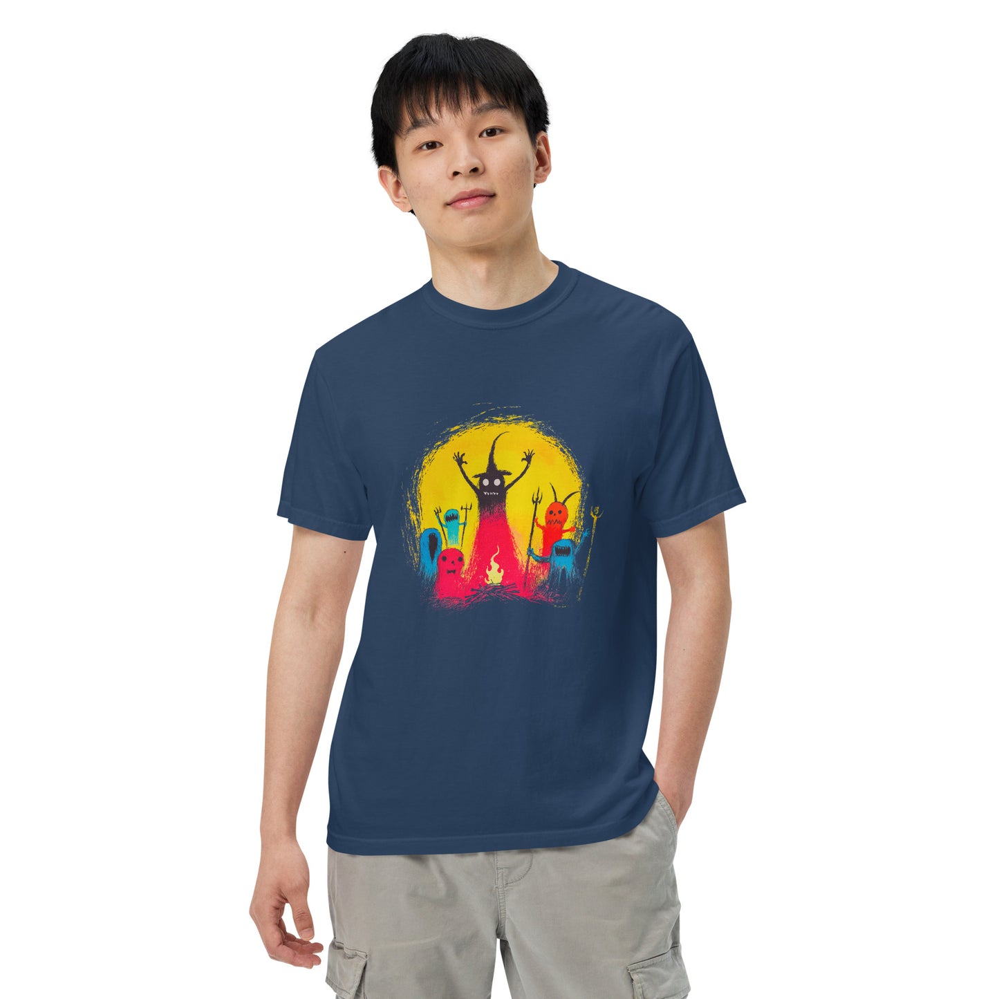 Halloween-Kollektion 2024 - No. 15 - Schweres textilgefärbtes Unisex-T-Shirt - in 3 Farben