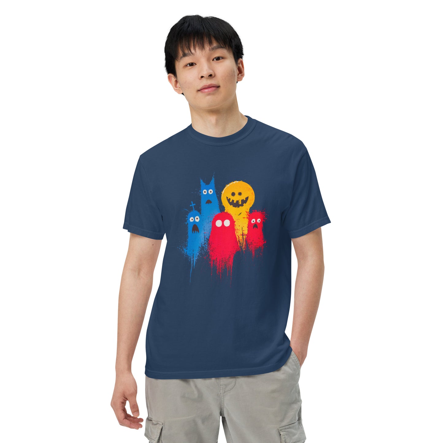 Halloween-Kollektion 2024 - No. 18 - Schweres textilgefärbtes Unisex-T-Shirt - in 3 Farben
